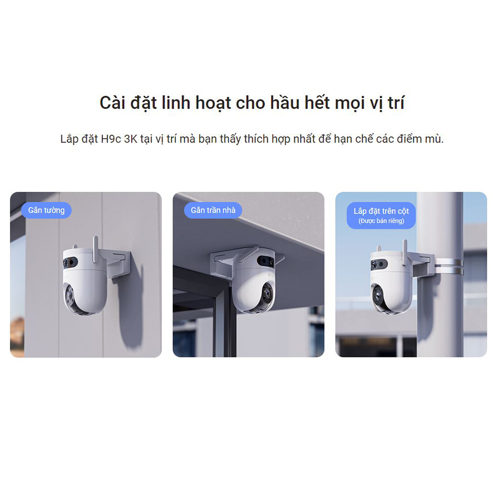 Mô tả Camera Wifi Ống Kính Kép Ezviz Trong Nhà Và Ngoài Trời, Có Màu Ban Đêm, Đàm Thoại 2 Chiều 4MP/5MP 2K+/3K - 4