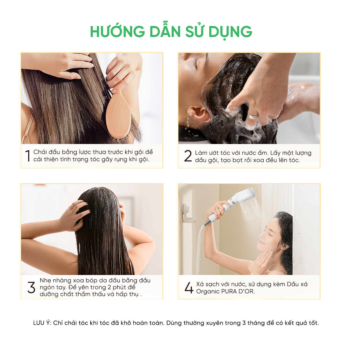 Mô tả Combo dầu gội dầu xả hữu cơ hỗ trợ giảm rụng tóc, hỗ trợ mọc tóc Biotin Gold Label Pura D'or 473ml Organic - 3