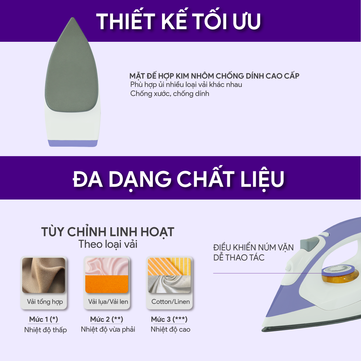 Mô tả Bàn Ủi Khô BlueStone DIB-3728 ̣(1100-1300W) - 3
