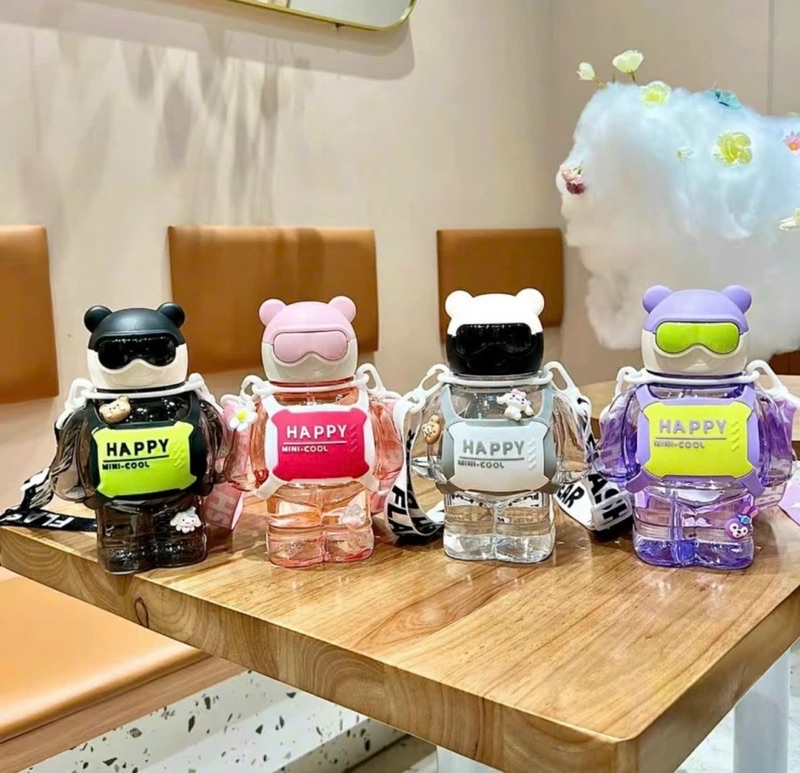 Bình Nước Happy Cool 800ml Có Ống Hút Dây Đeo | Shopee Việt Nam
