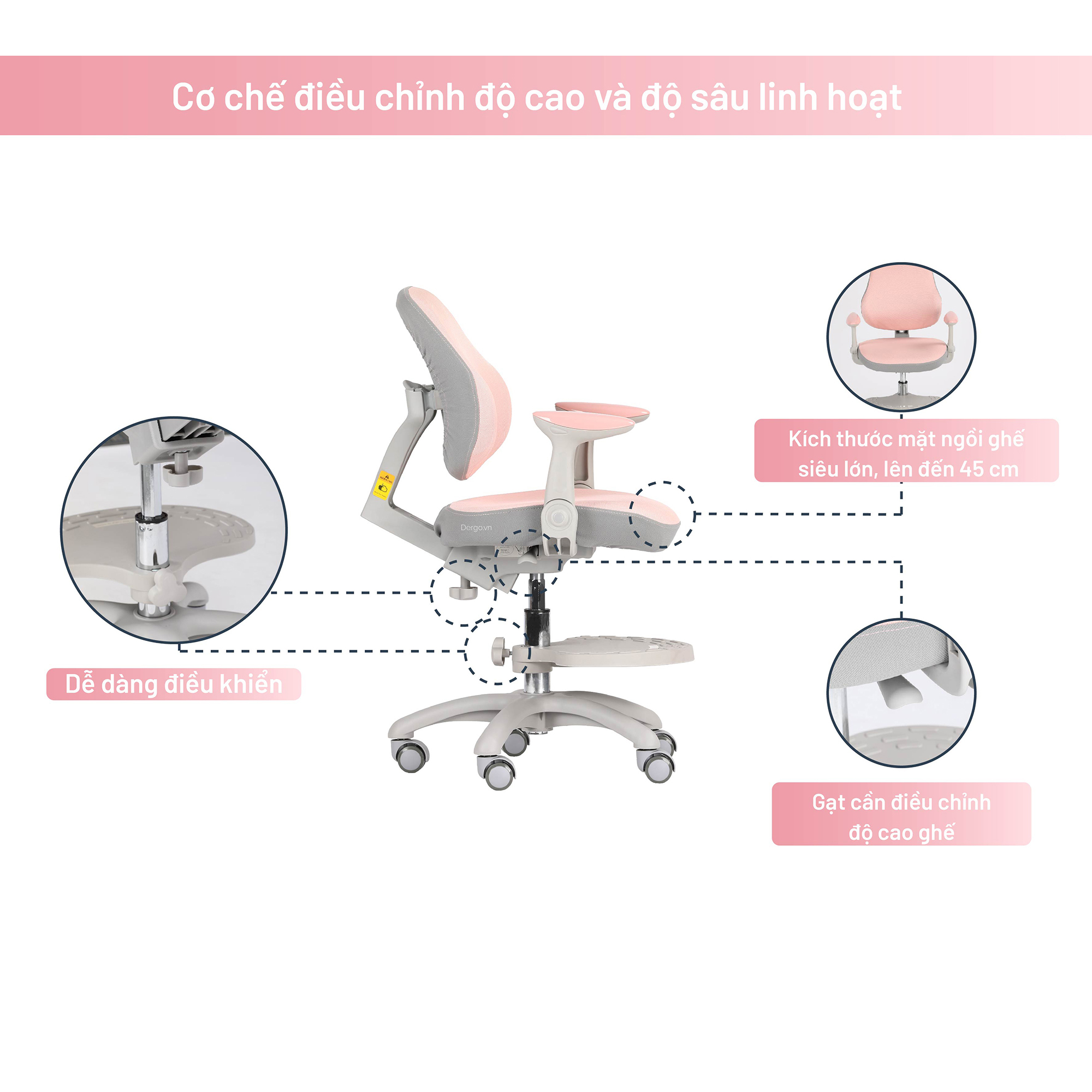 Ghế Chống Gù Cao Cấp DERGO ISmart G01H (High Chair Version) Phù Hợp Bàn ...