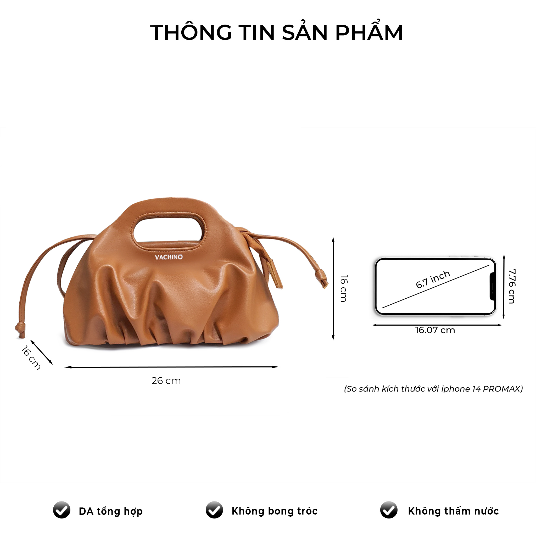 Mô tả Túi xách nữ dễ thương Flower thương hiệu VACHINO-TX041 - 3