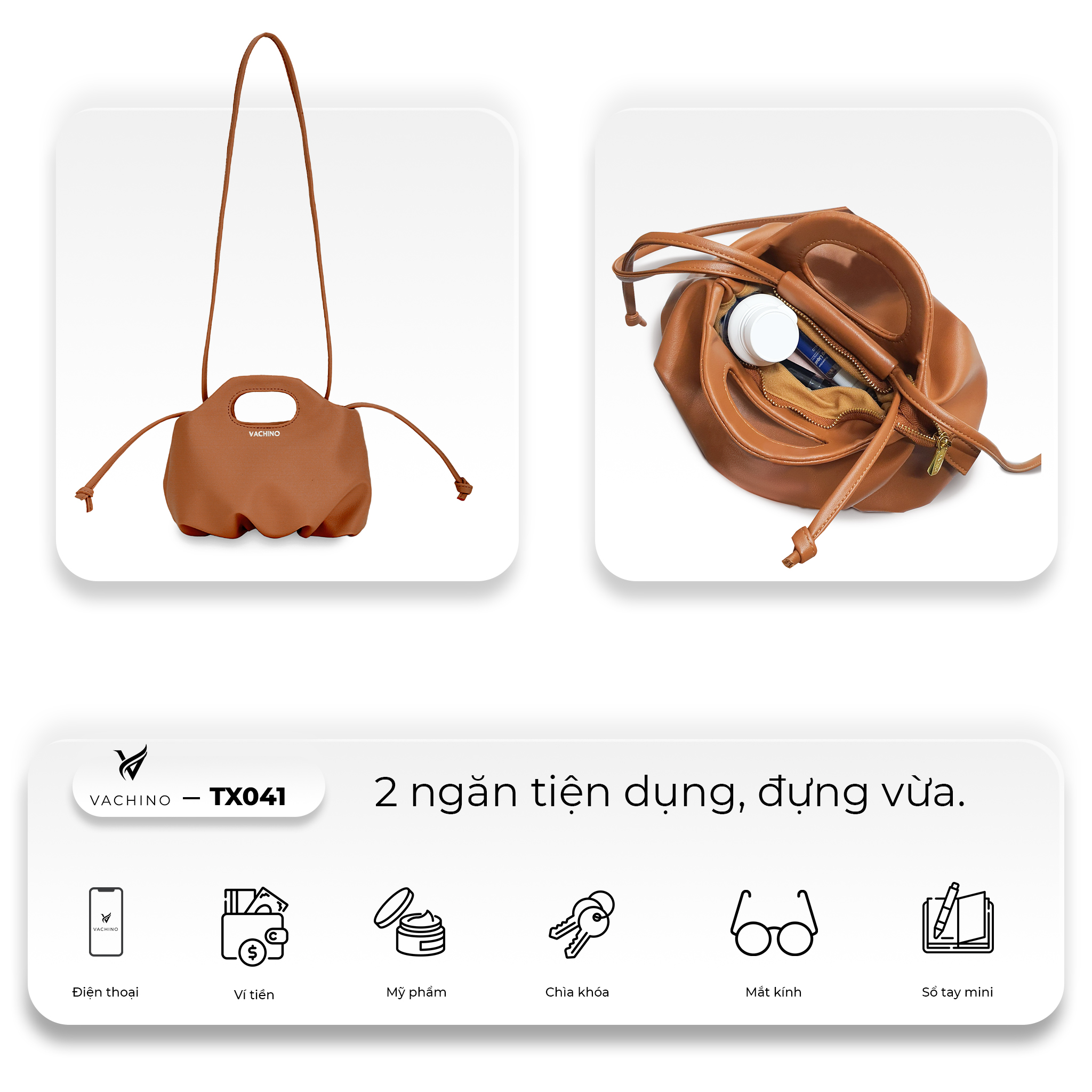 Mô tả Túi xách nữ dễ thương Flower thương hiệu VACHINO-TX041 - 4