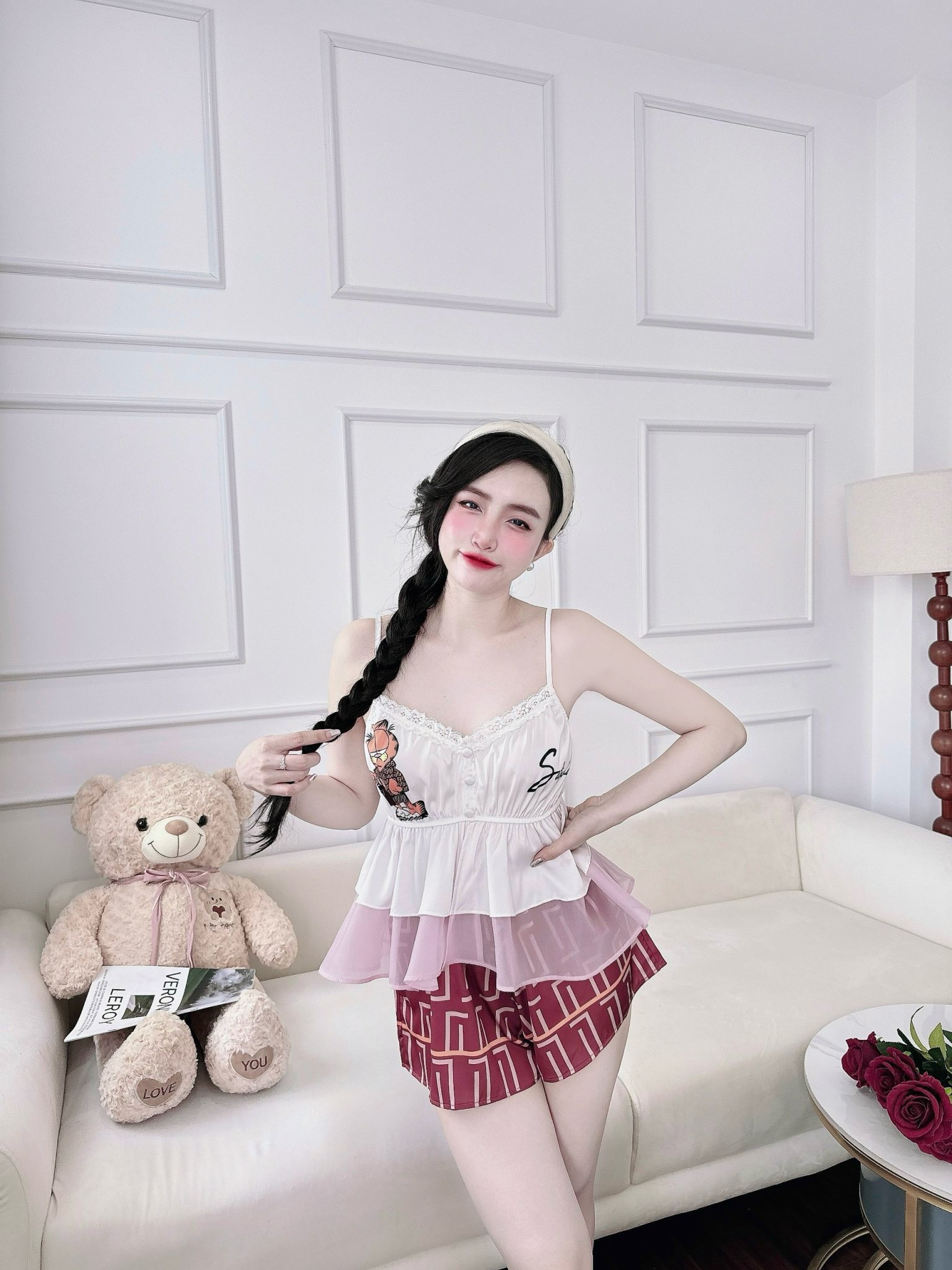 Đồ ngủ sexy SOJUN 2 dây tơ ánh 2