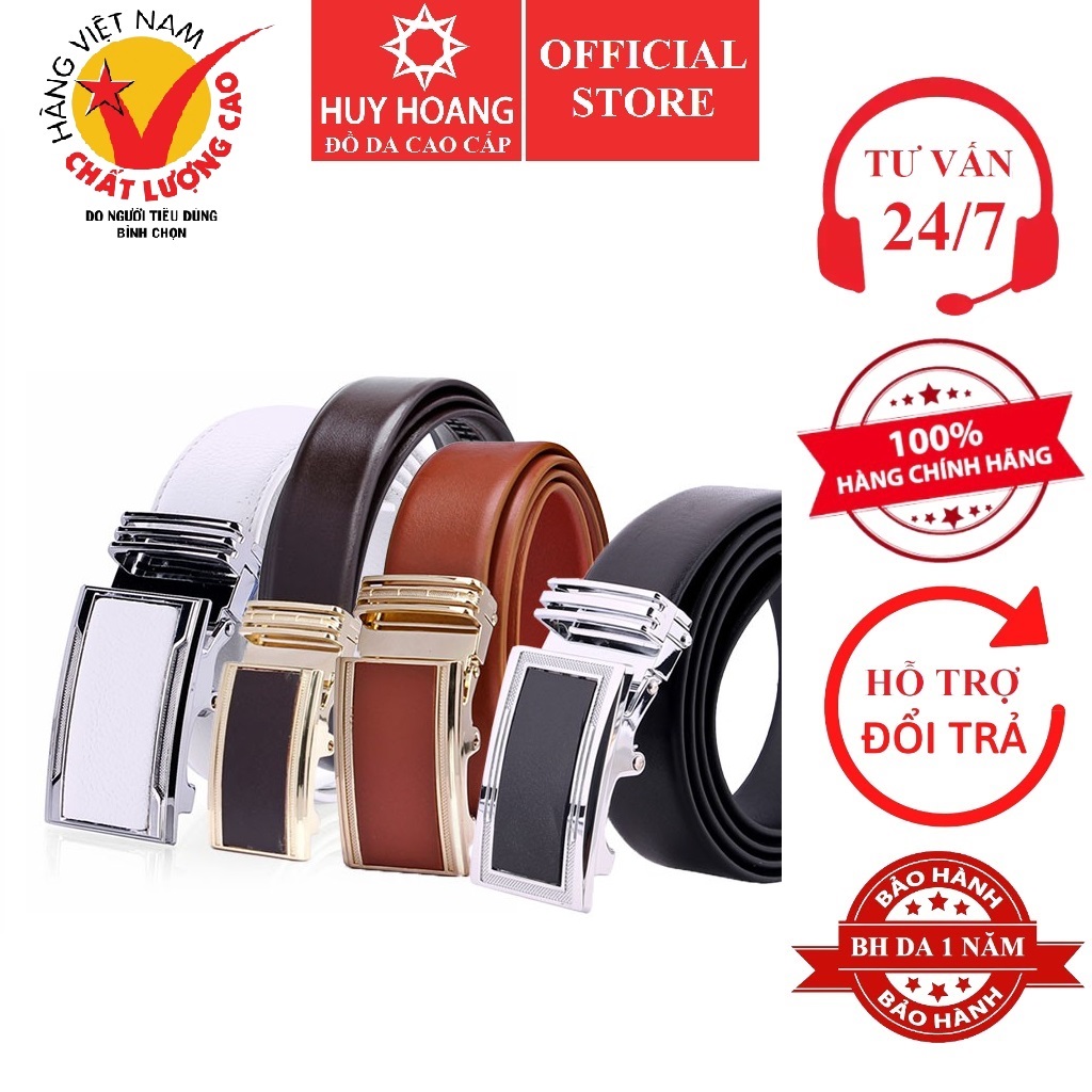 Mô tả Thắt lưng nam Huy Hoàng da bò 3,5P màu da, đen, nâu, trắng HP4110-11-12-41 - 1