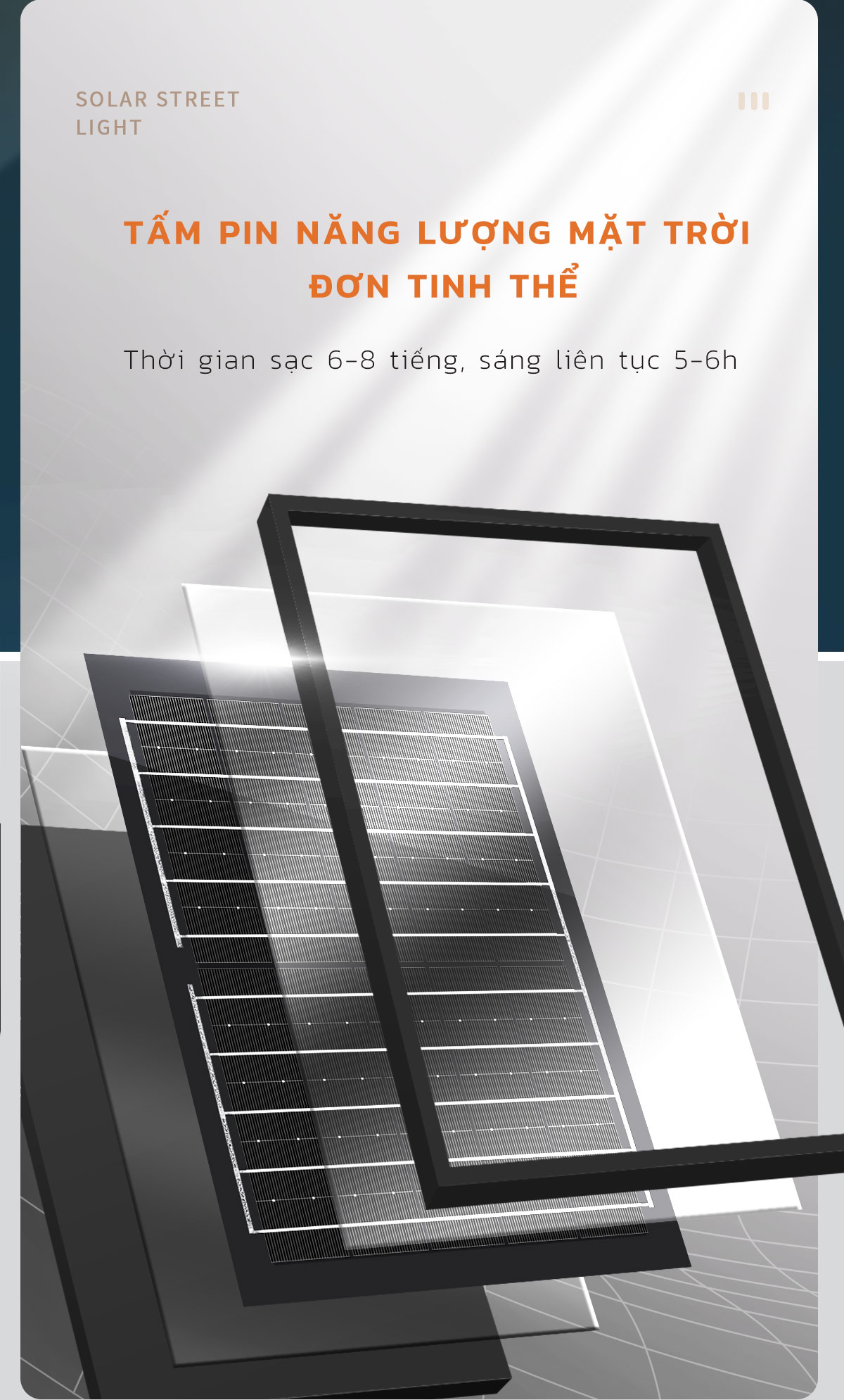 Mô tả Đèn Pha LED Cảm Biến Chuyển Động Năng Lượng Mặt Trời MODI SOLAR 60W Siêu Sáng, Ngoài Trời - 5