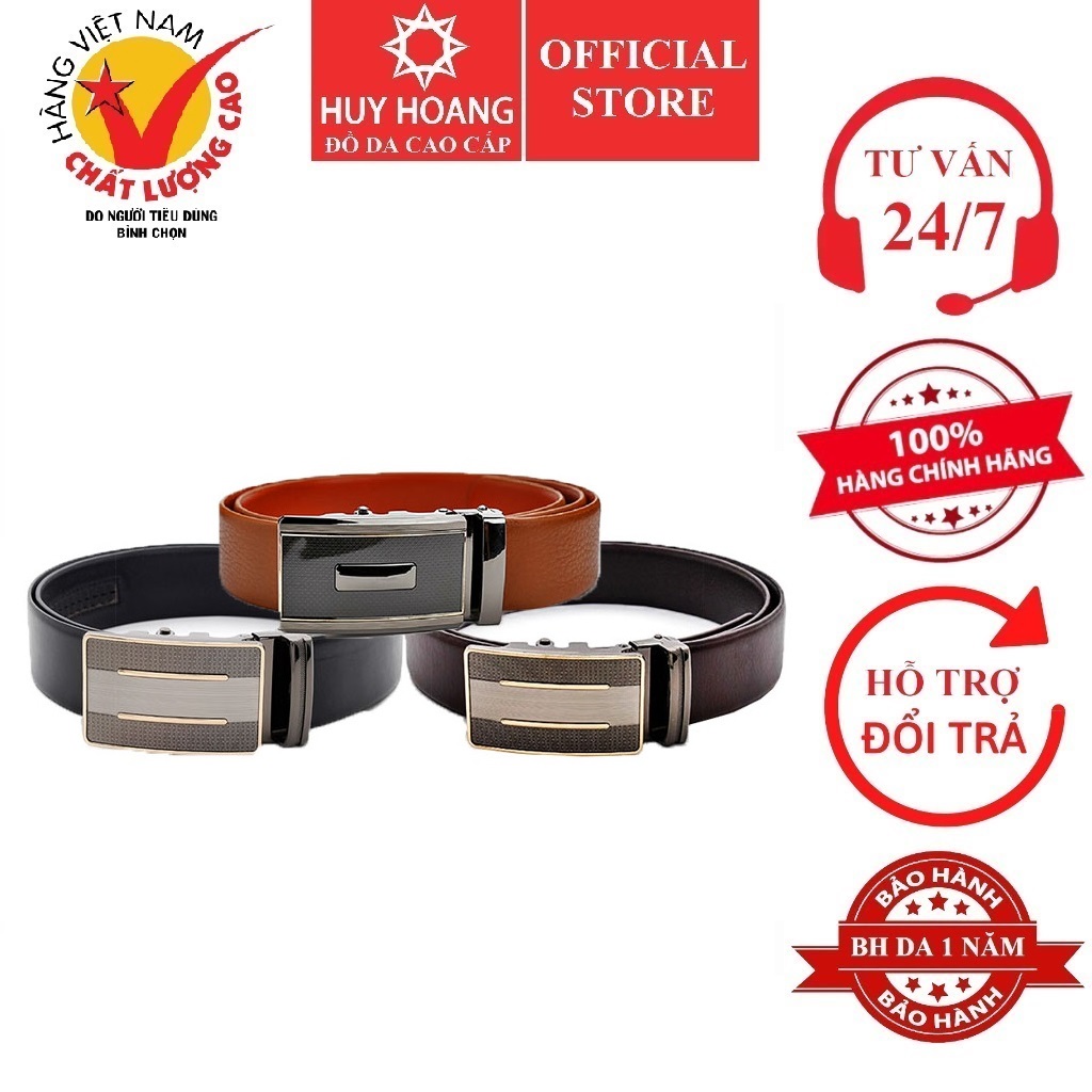 Mô tả Thắt lưng nam đầu tăng màu da, đen, nâu HP4125-26-27 (đầu khóa giao ngẫu nhiên) - 1