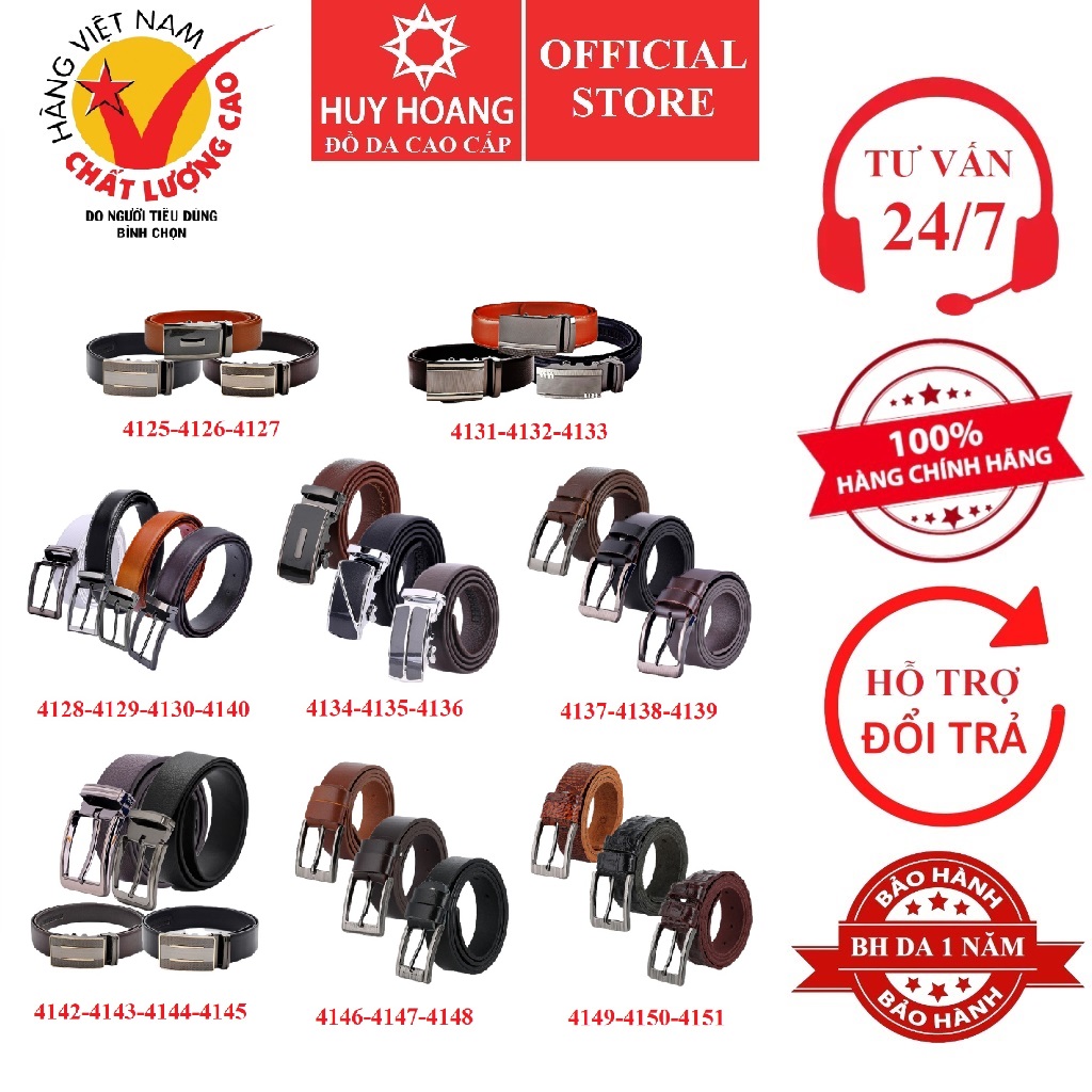Mô tả Dây nịt nam da bò nhiều loại nhiều màu HP4125-28-31-34-37-42-46-49 - 1