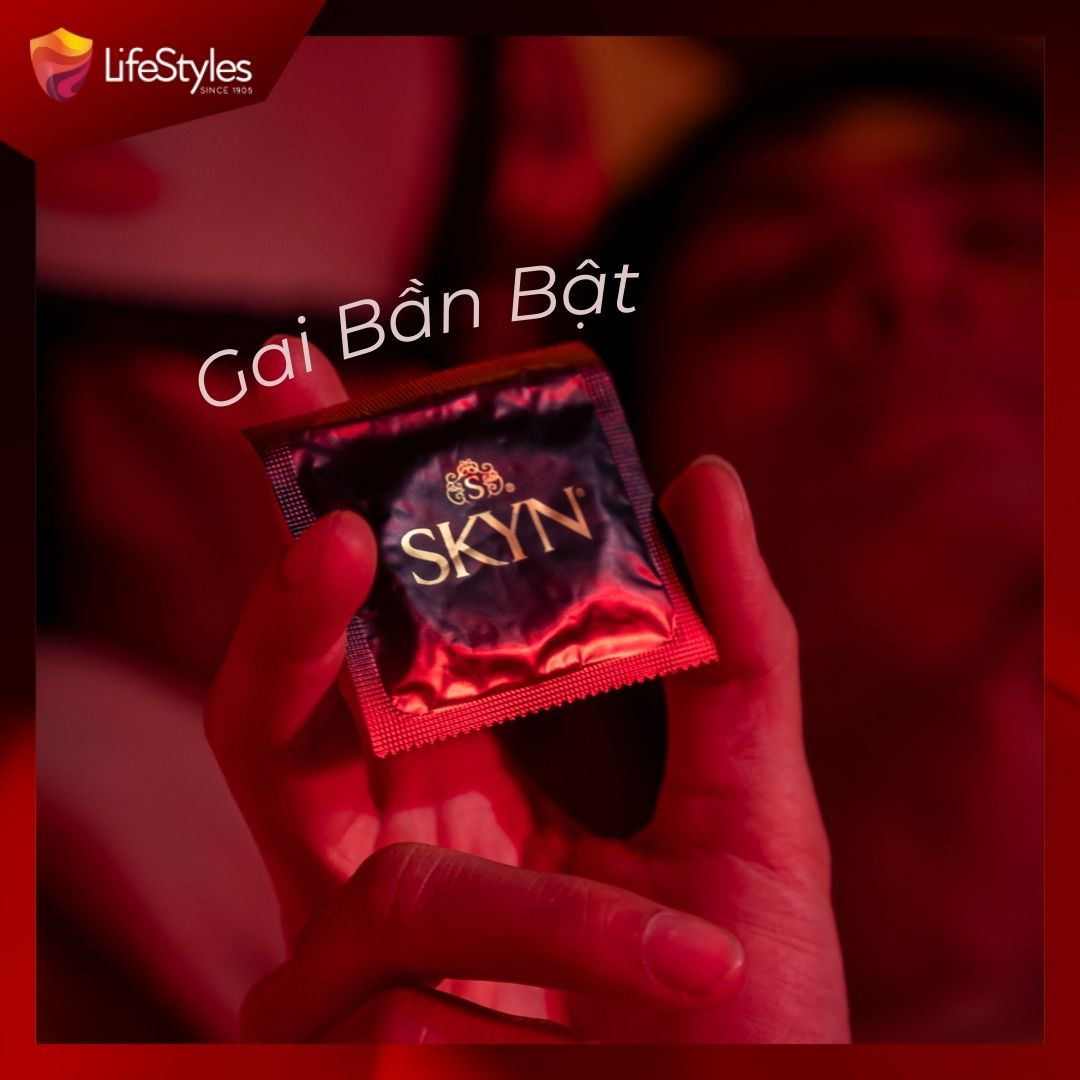 Mô tả Bao cao su gân gai Lifestyles SKYN Intense, bao cao su siêu mỏng, nonlatex cao cấp H10 bcs - 1