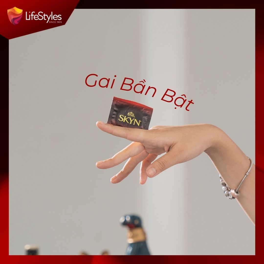 Mô tả Bao cao su gân gai Lifestyles SKYN Intense, bao cao su siêu mỏng, nonlatex cao cấp H10 bcs - 2