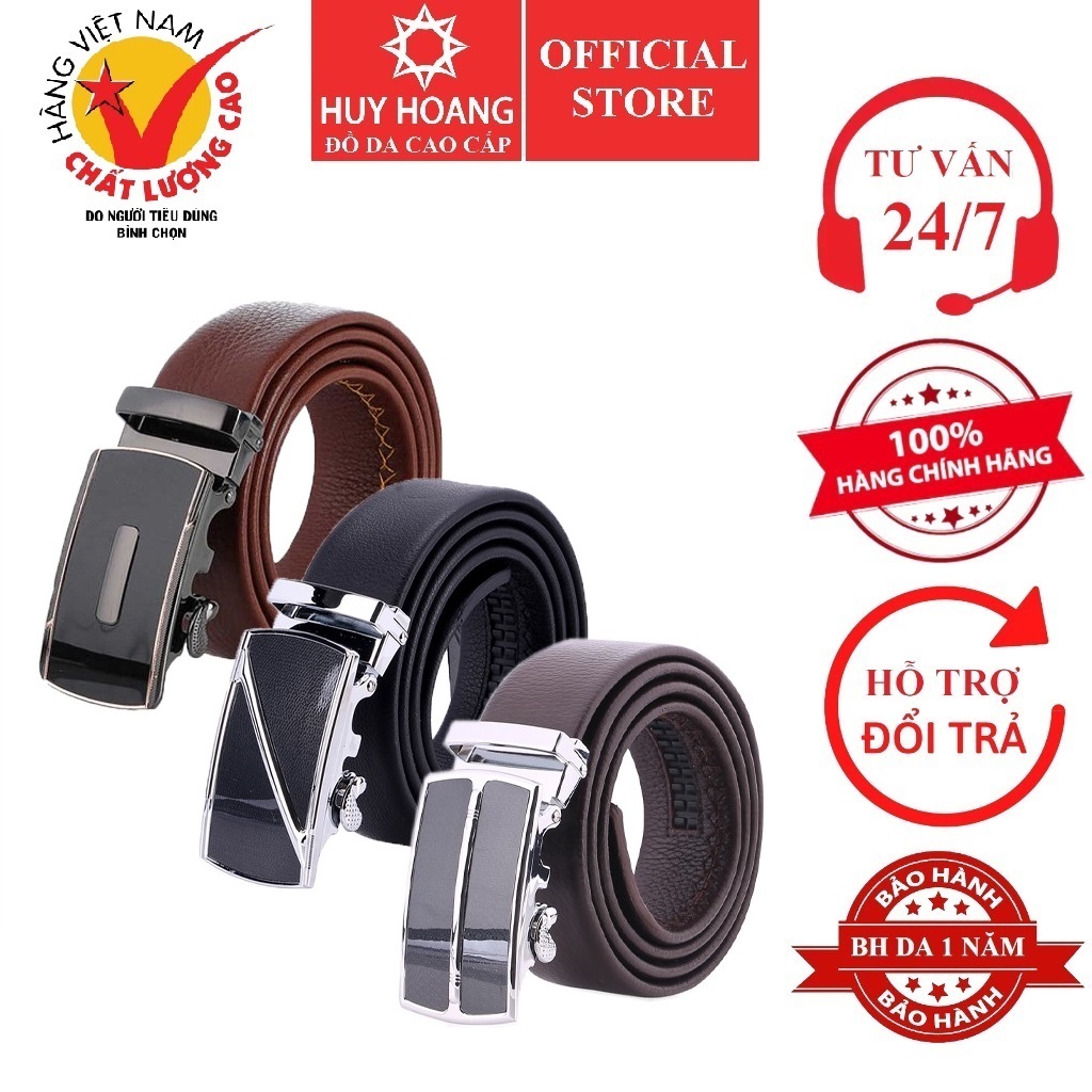 Mô tả Thắt lưng nam da bò Vip Huy Hoàng màu da, đen, nâu HP4134-35-36 (đầu khóa giao ngẫu nhiên) - 1