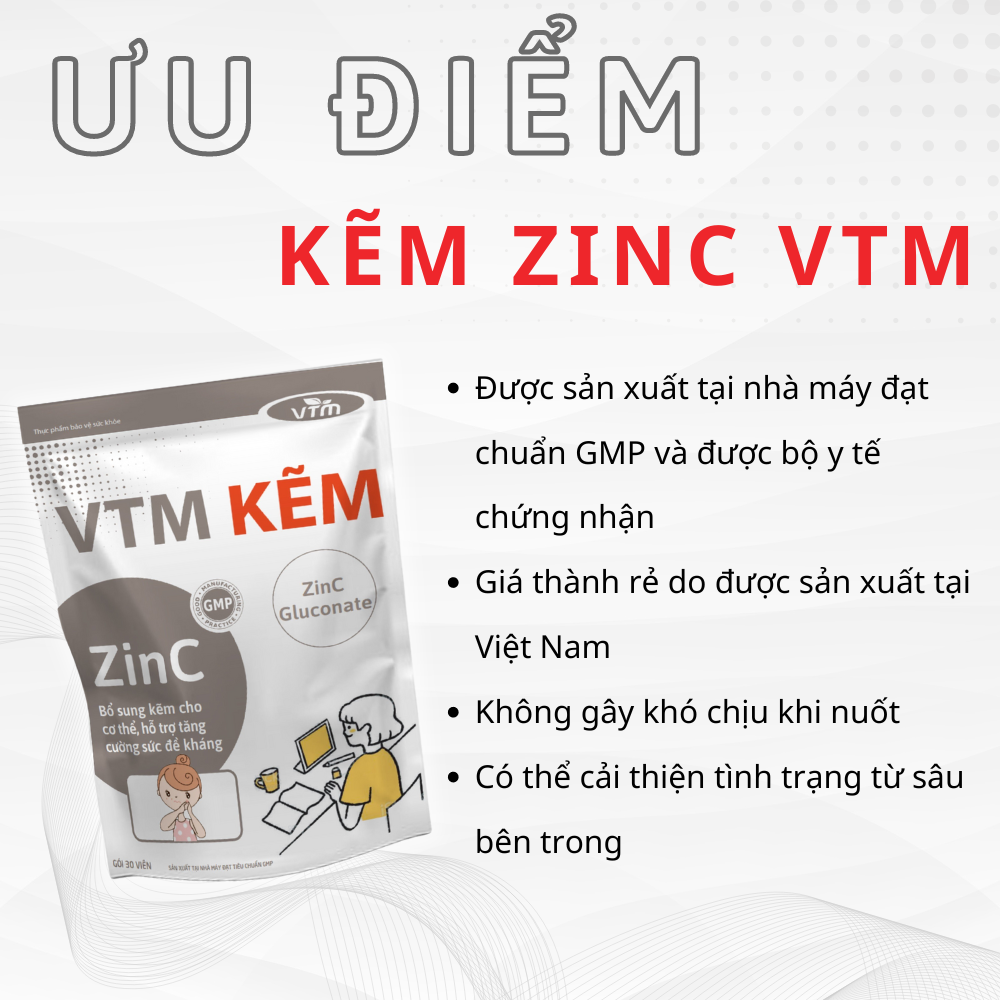 Mô tả Viên uống VTM bổ sung Kẽm ZinC hỗ trợ tăng cường sức đề kháng - 7