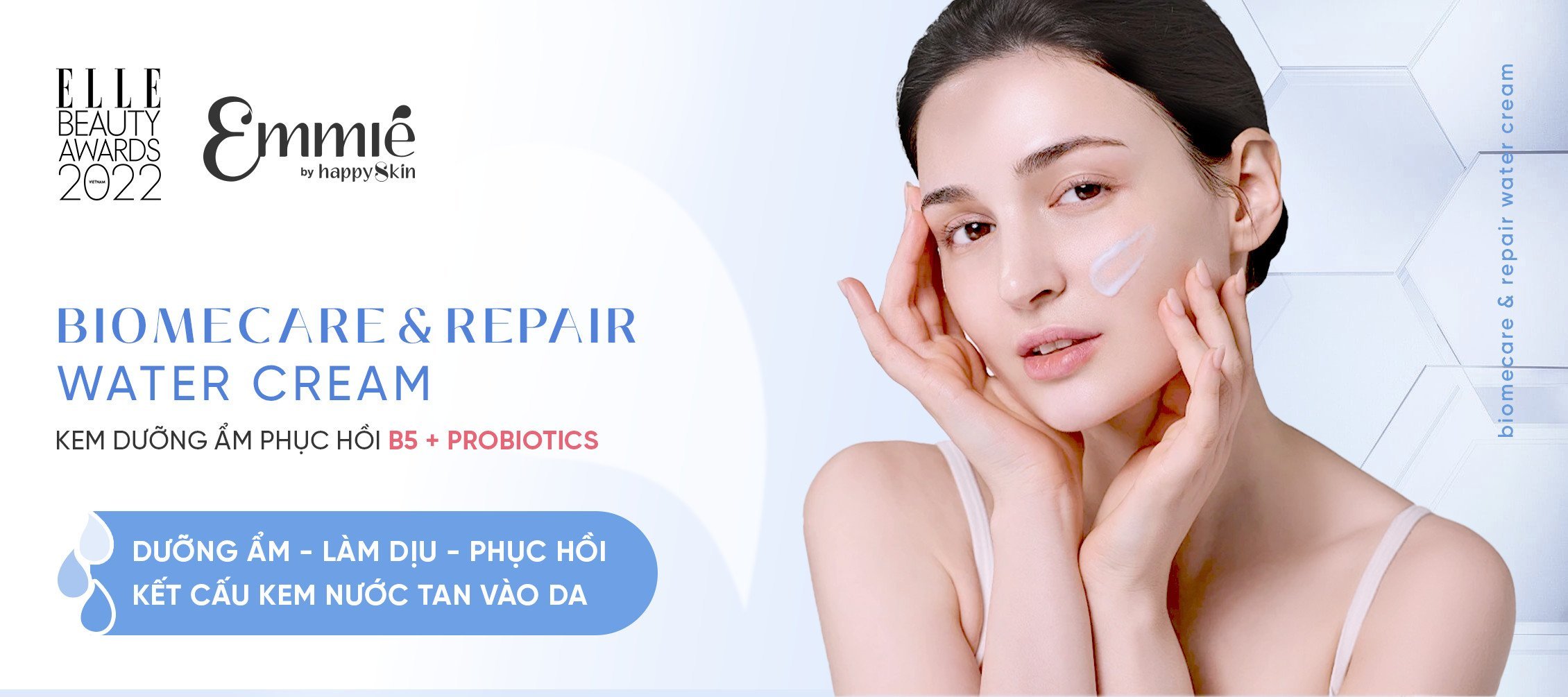 Mô tả Kem Dưỡng ẩm Phục hồi Chuyên sâu Biomecare & Repair Water Cream B5 + Bifida Emmié by Happyskin 50ml - 1