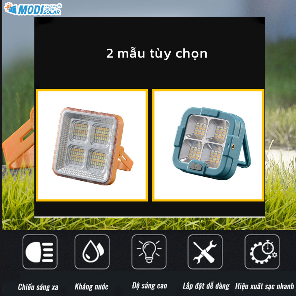 Mô tả Đèn Tích Điện Năng Lượng Mặt Trời MODI SOLAR Đa Năng Xách Tay Siêu Sáng, Chống Nước - 1
