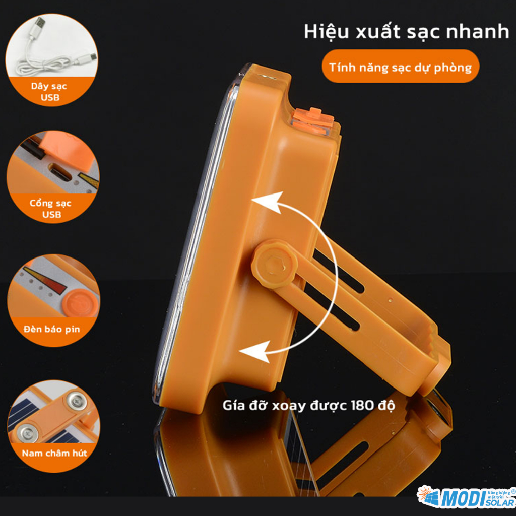Mô tả Đèn Tích Điện Năng Lượng Mặt Trời MODI SOLAR Đa Năng Xách Tay Siêu Sáng, Chống Nước - 4