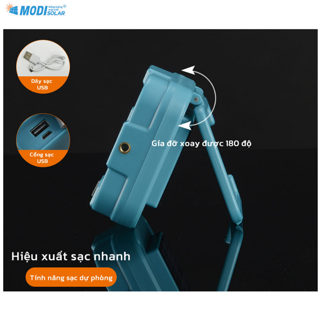 Mô tả Đèn Tích Điện Năng Lượng Mặt Trời MODI SOLAR Đa Năng Xách Tay Siêu Sáng, Chống Nước - 5