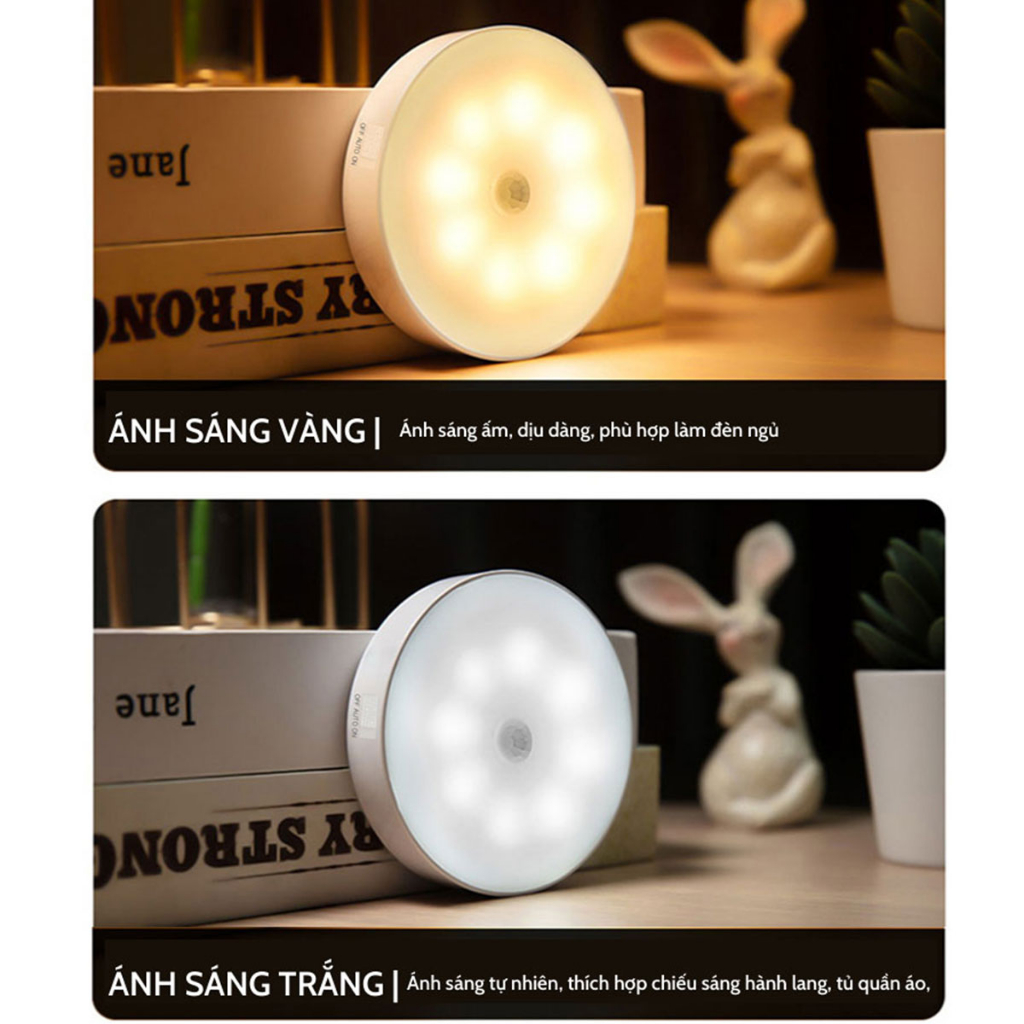 Mô tả Đèn Led Tròn Cảm Biến Chuyển Động Thông Minh MODI SOLAR, Đèn Cảm Biến Không Dây, Dán Tường Sạc USB - 3