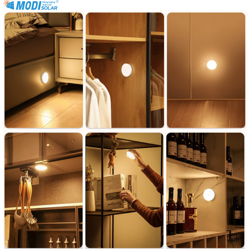 Mô tả Đèn Led Tròn Cảm Biến Chuyển Động Thông Minh MODI SOLAR, Đèn Cảm Biến Không Dây, Dán Tường Sạc USB - 8