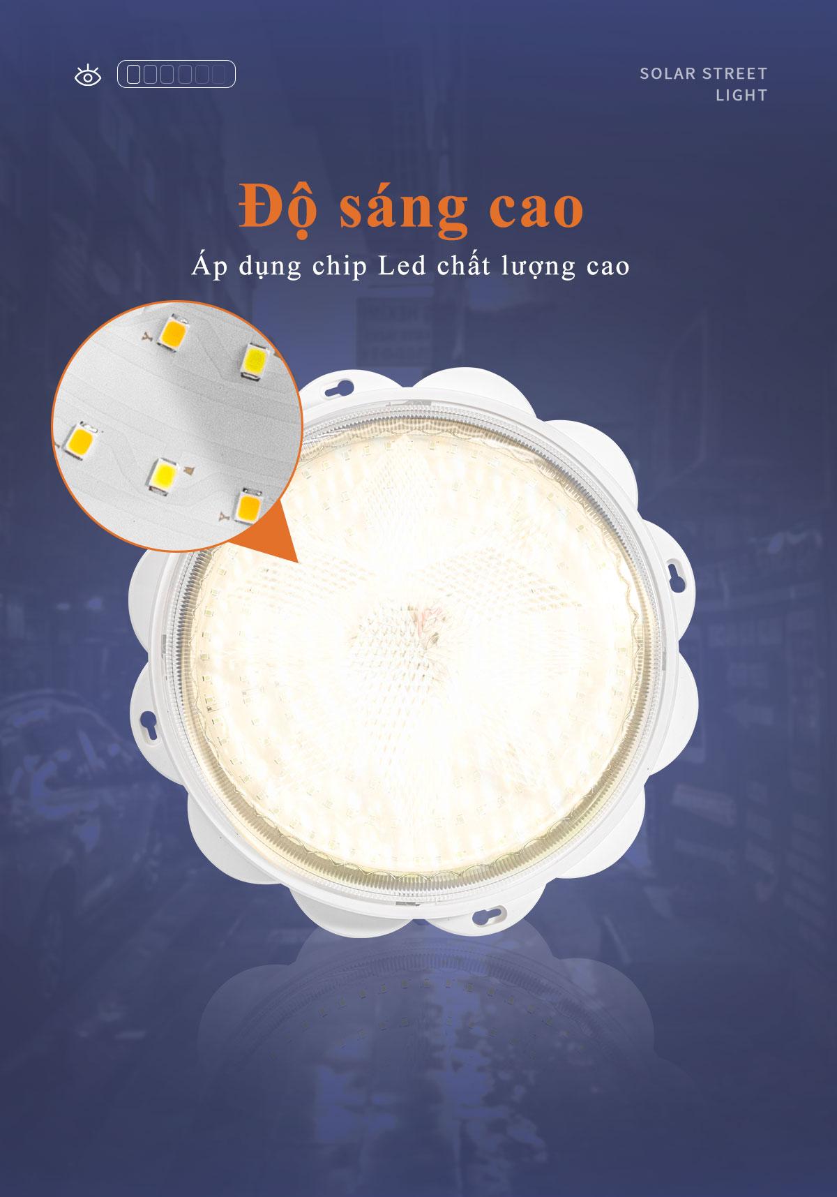 Mô tả Đèn Ốp Trần Năng Lượng Mặt Trời MODI SOLAR, Đèn Led Ốp Trần 3 Màu Ánh Sáng, Điều Khiển Từ Xa - 3