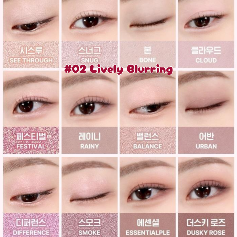 Bảng phấn mắt WAKEMAKE Soft Blurring Eye Palette 14g hiệu ứng nhũ sáng ...