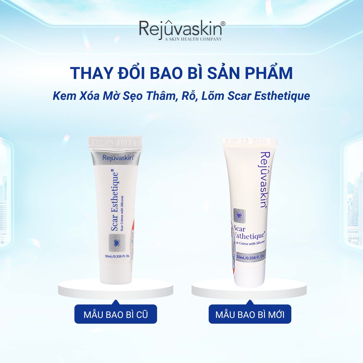 Combo Kem Xóa Sẹo Rejuvaskin Scar Esthetique 10ml/tuyp