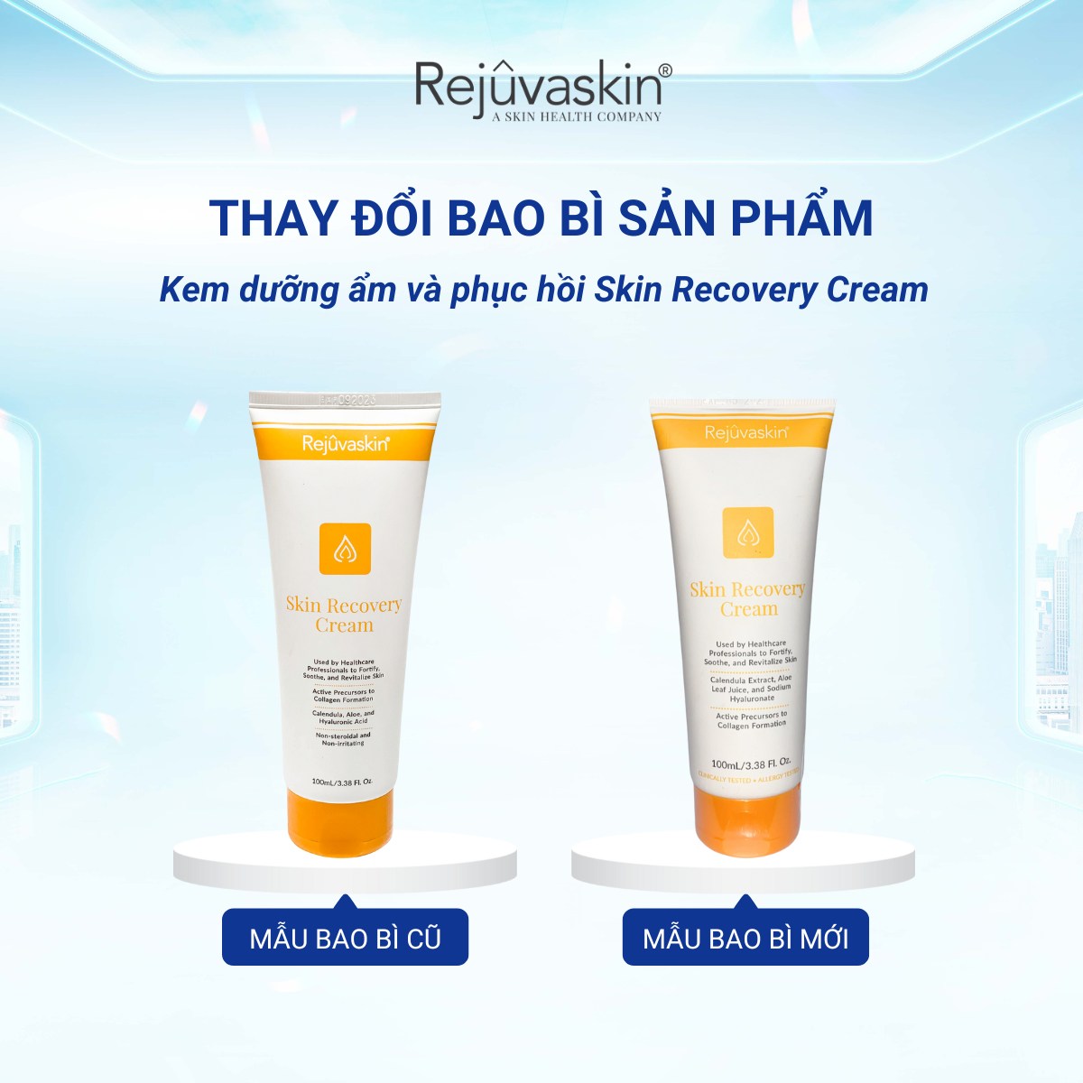 Mô tả Kem Dưỡng Ẩm và Phục Hồi Da Rejuvaskin Skin Recovery Cream 100ml - 1