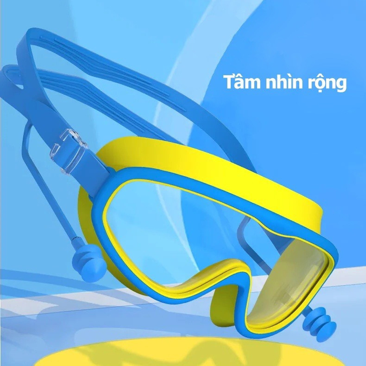 Mô tả Kính Bơi Trẻ Em 4-14t Có Nút Bịt Tai Khung Lớn Kính Bơi Góc Nhìn Rộng Chống Nước Chống Sương Mù Độ Nét Cao Hãng Amalife - 8