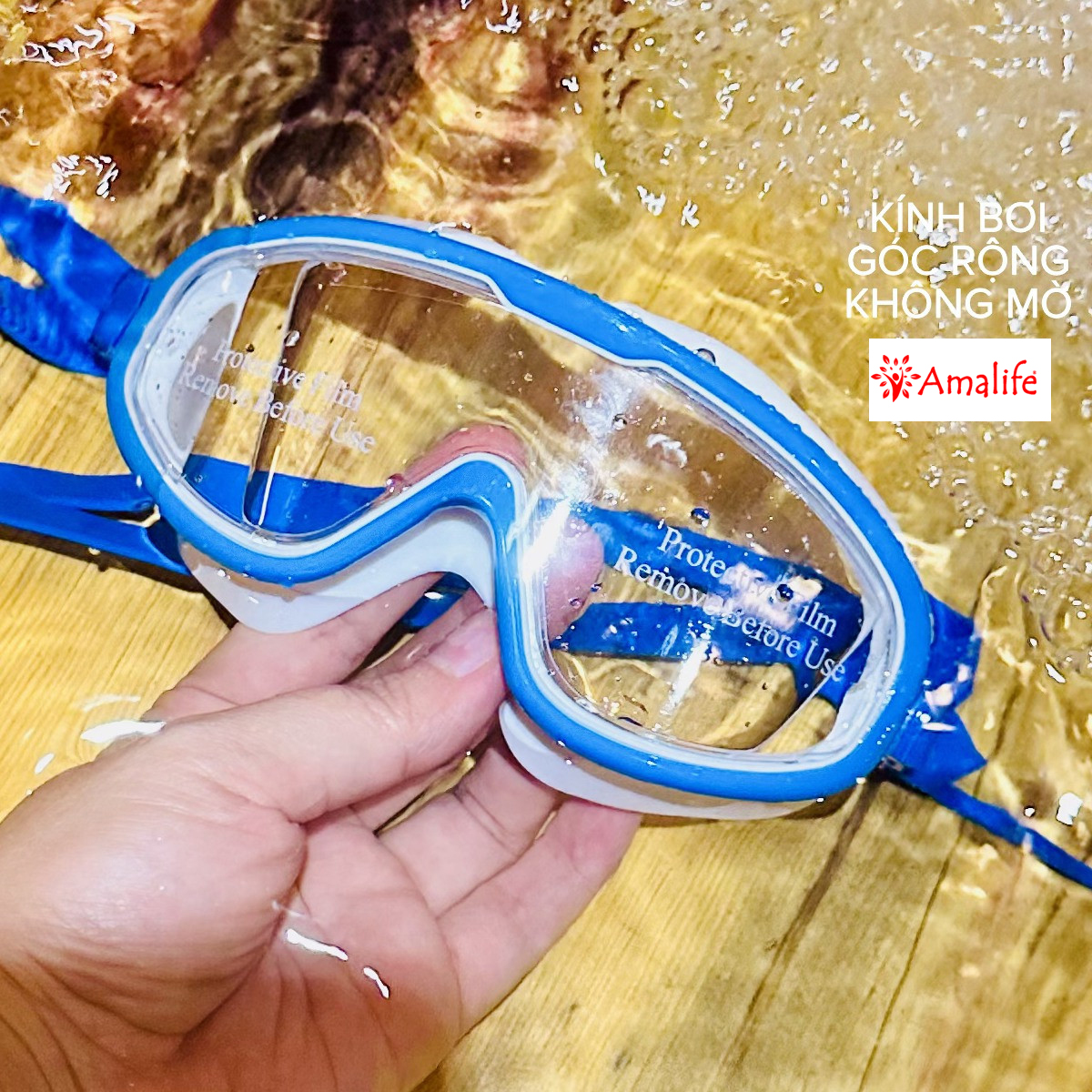 Mô tả Kính Bơi Trẻ Em 4-14t Có Nút Bịt Tai Khung Lớn Kính Bơi Góc Nhìn Rộng Chống Nước Chống Sương Mù Độ Nét Cao Hãng Amalife - 12