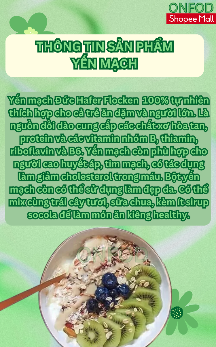Mô tả Combo 2 yến mạch 1 hạt chia ONFOD ăn kiêng giảm cân ăn dặm cho bé mẹ bầu - 2