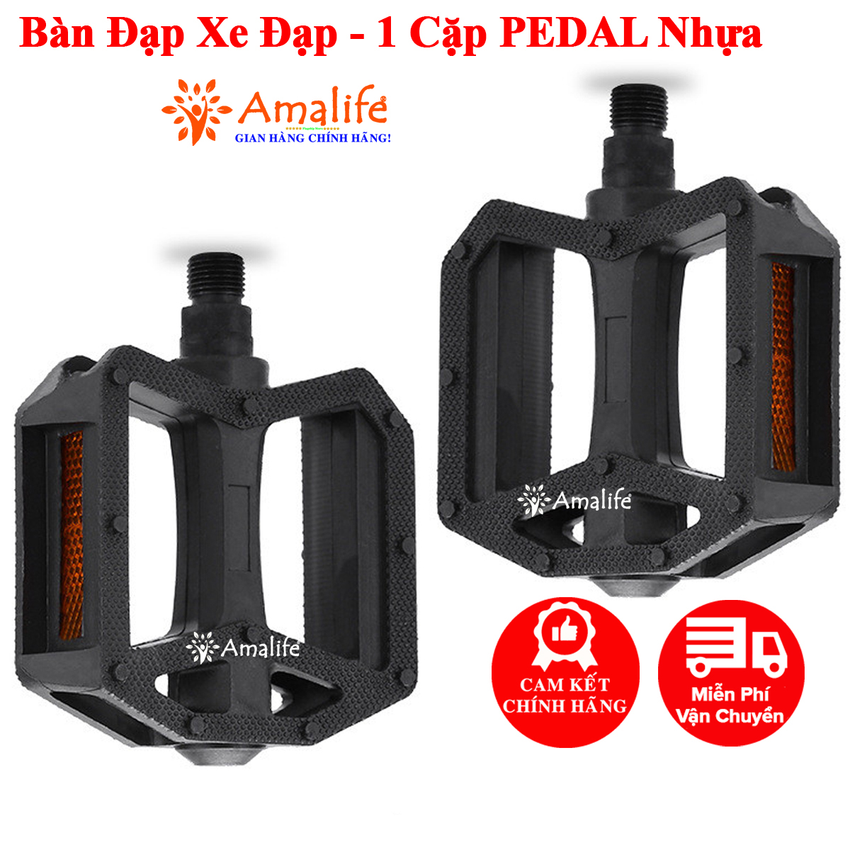 Mô tả Bàn Đạp Xe Đạp 1 Cặp (2 Chiếc) Pedal Cho Xe Đạp Thể Thao Bằng Nhựa Pedan Xe Đạp Chống Trượt Chính Hãng Amalife - 1