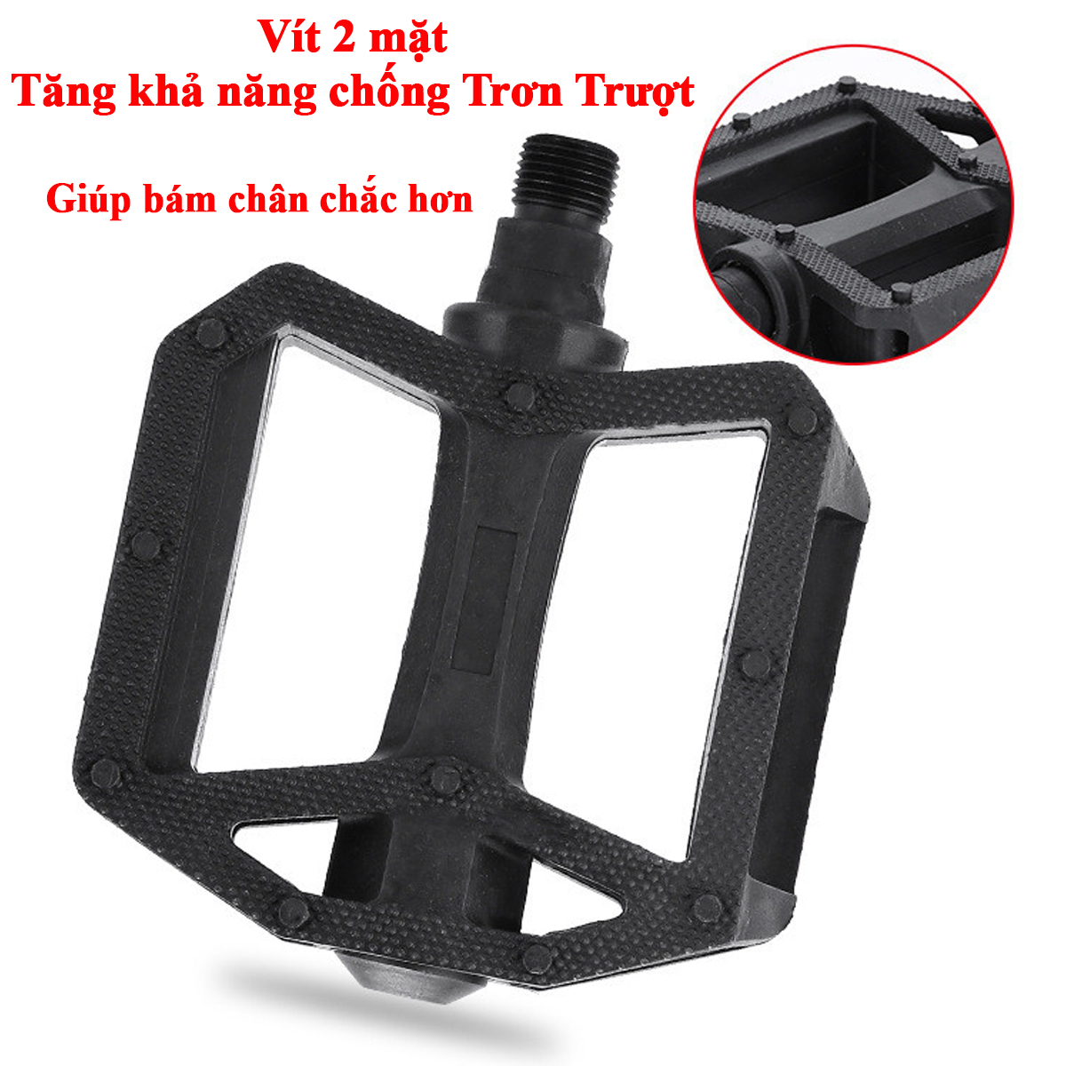 Mô tả Bàn Đạp Xe Đạp 1 Cặp (2 Chiếc) Pedal Cho Xe Đạp Thể Thao Bằng Nhựa Pedan Xe Đạp Chống Trượt Chính Hãng Amalife - 5