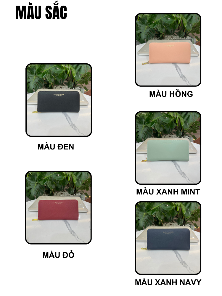 Ví Nữ Dài Cầm Tay TAILIAN TL56 màu Đỏ Đô