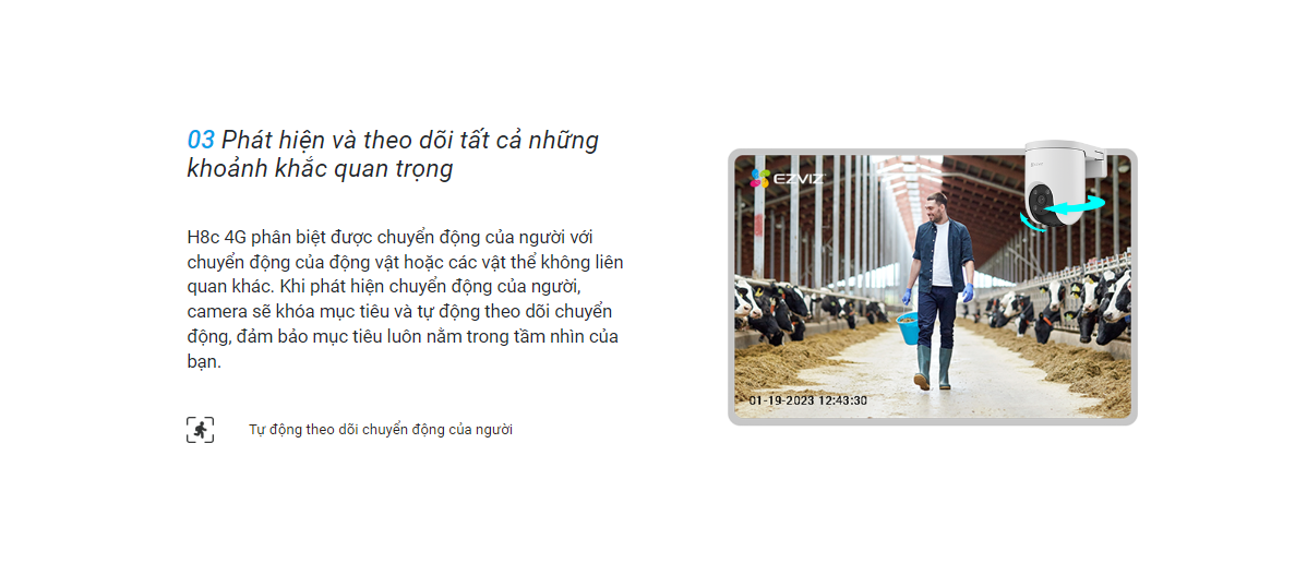 Mô tả Camera WI-FI EZVIZ  H8C 3MP SIM 4G Ngoài Trời, Báo Động Đàm Thoại 2 Chiều, Màu Ban Đêm, Báo động còi hú và đèn chóp - 7