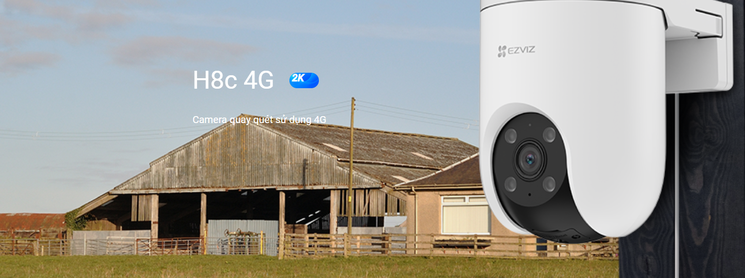 Mô tả Camera WI-FI EZVIZ  H8C 3MP SIM 4G Ngoài Trời, Báo Động Đàm Thoại 2 Chiều, Màu Ban Đêm, Báo động còi hú và đèn chóp - 1