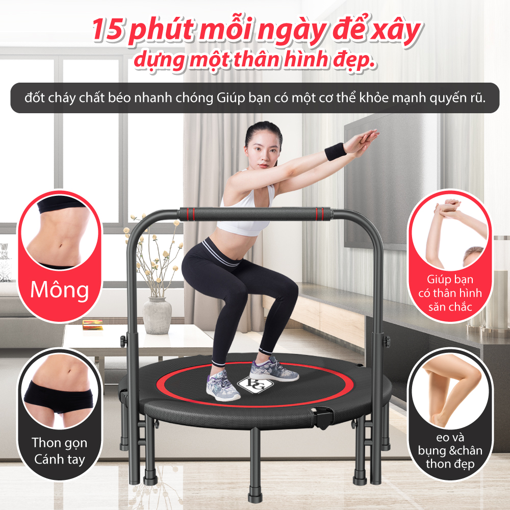 Mô tả BG Sàn nhún 40 inch cao cấp loại có tay vịn Trampoline - 2