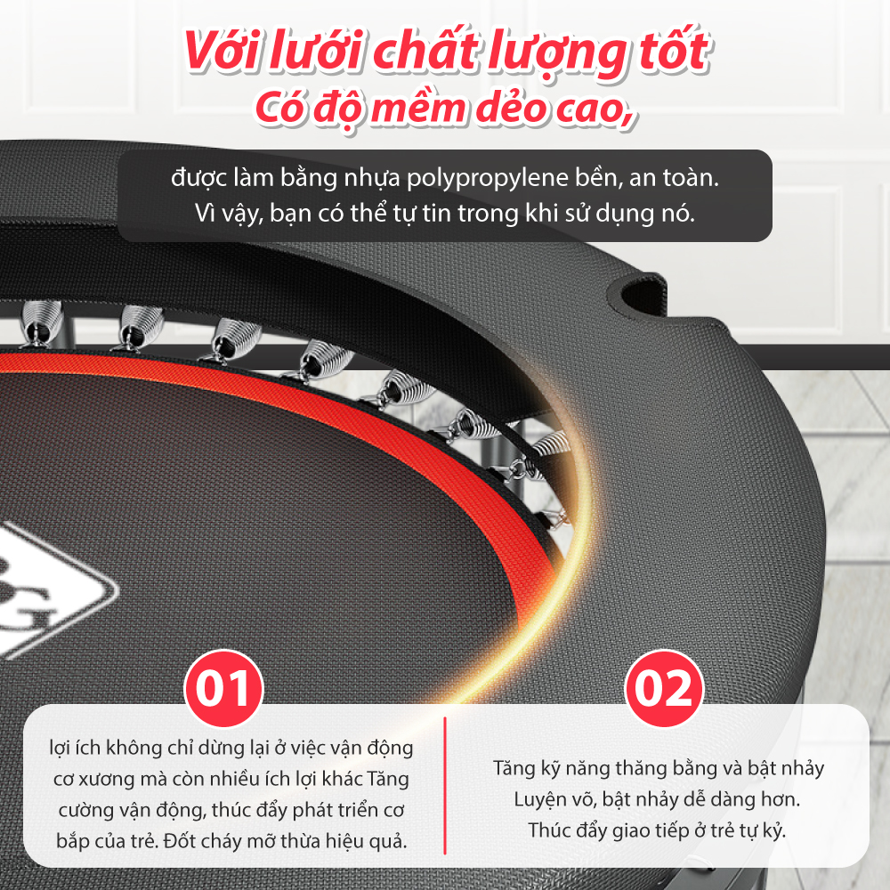 Mô tả BG Sàn nhún 40 inch cao cấp loại có tay vịn Trampoline - 3