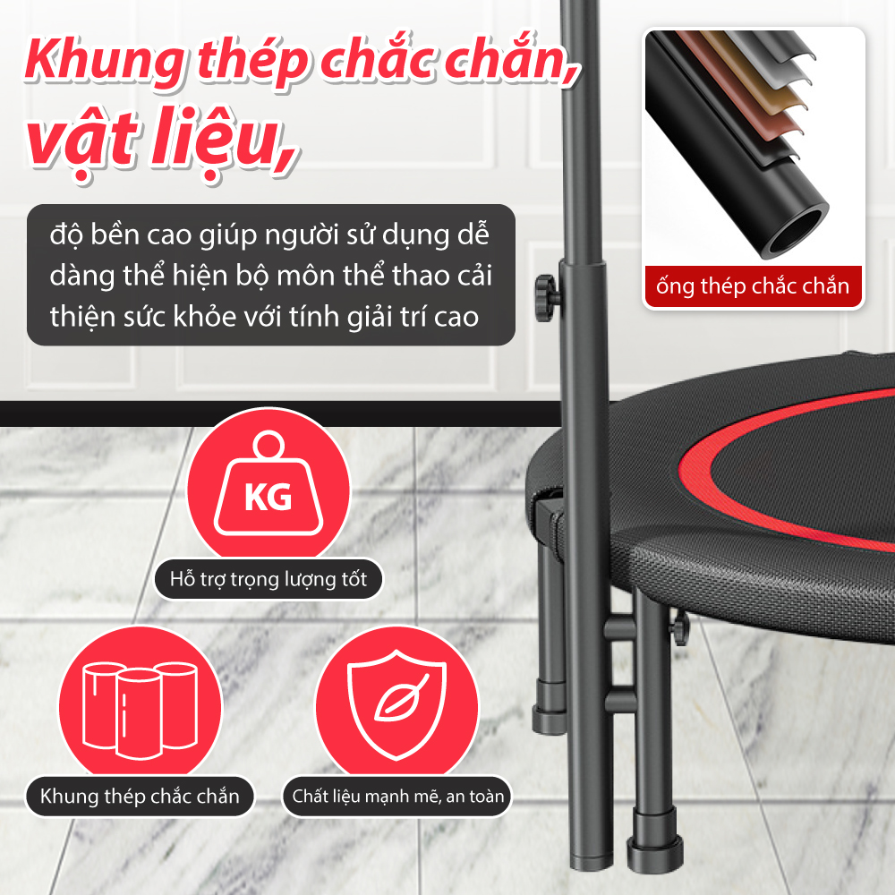 Mô tả BG Sàn nhún 40 inch cao cấp loại có tay vịn Trampoline - 4