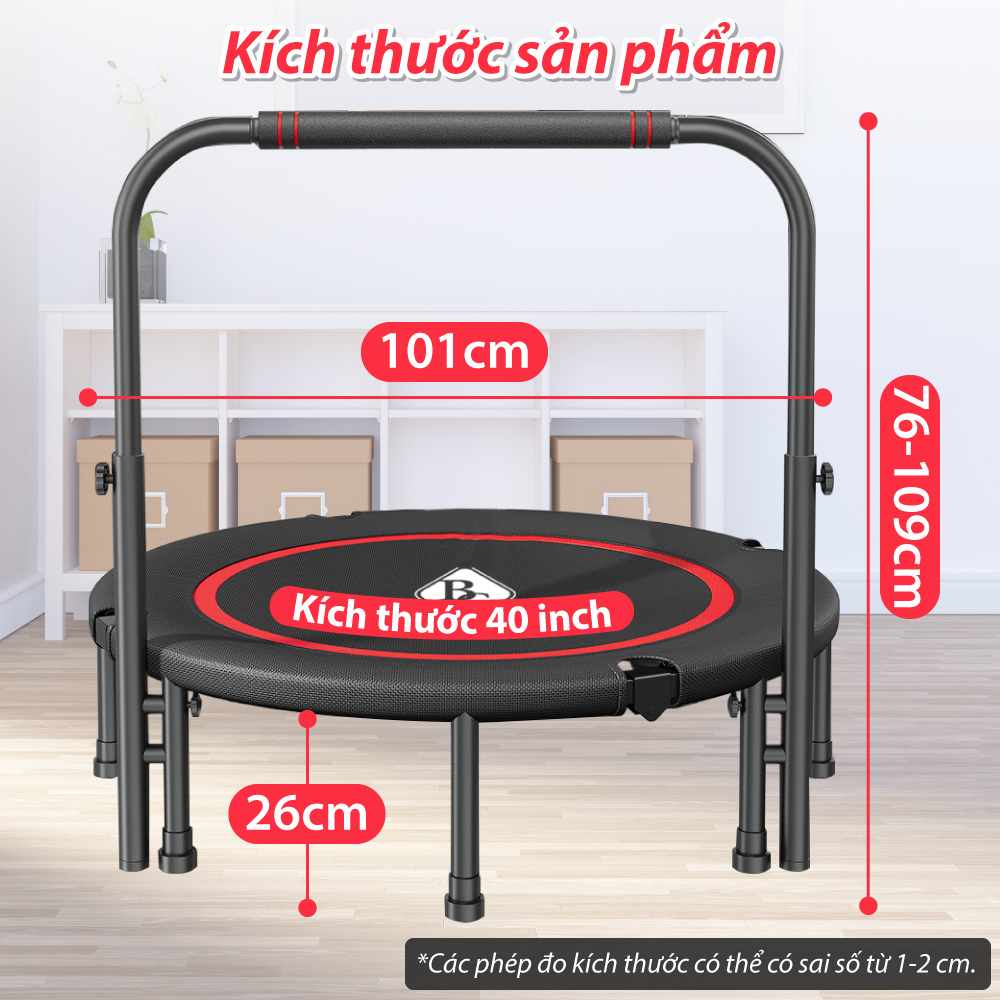 Mô tả BG Sàn nhún 40 inch cao cấp loại có tay vịn Trampoline - 12
