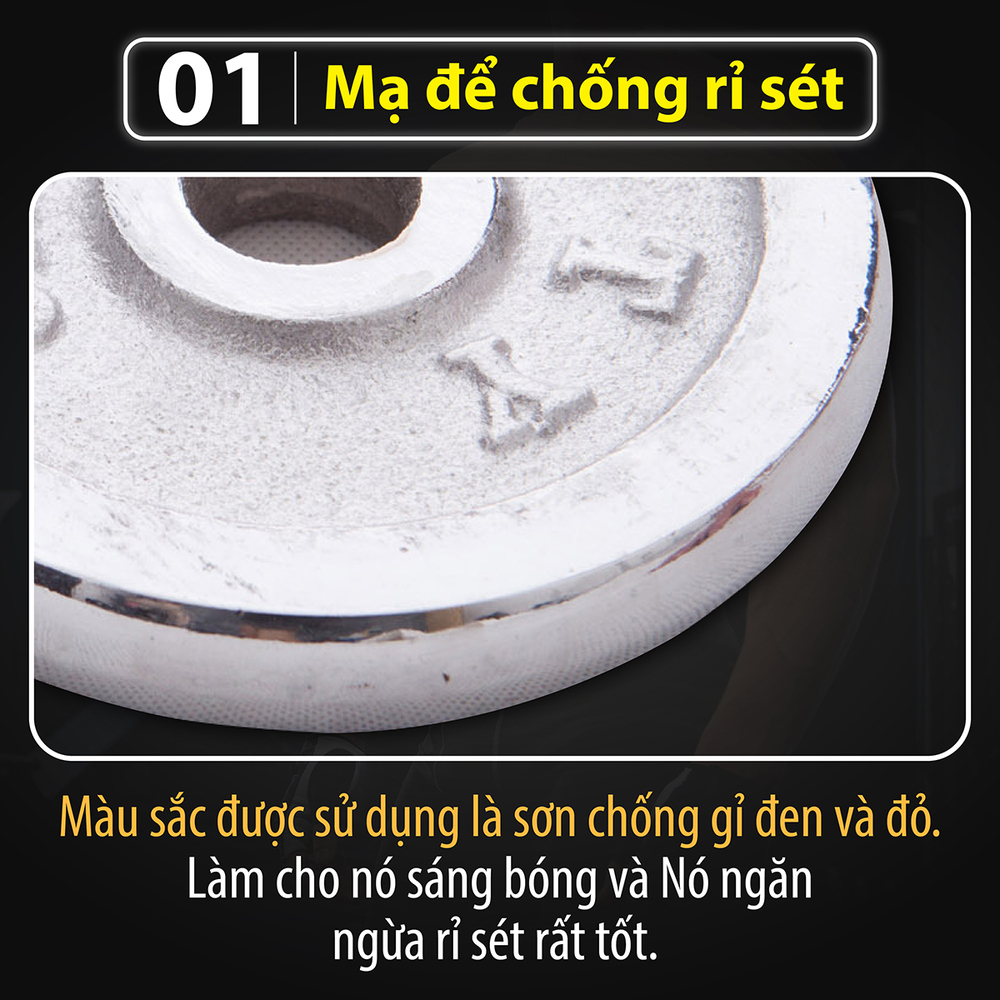 Mô tả BG Bộ tạ tay kim loại 30KG cao cấp đa năng điều chỉnh mới nhất - 10