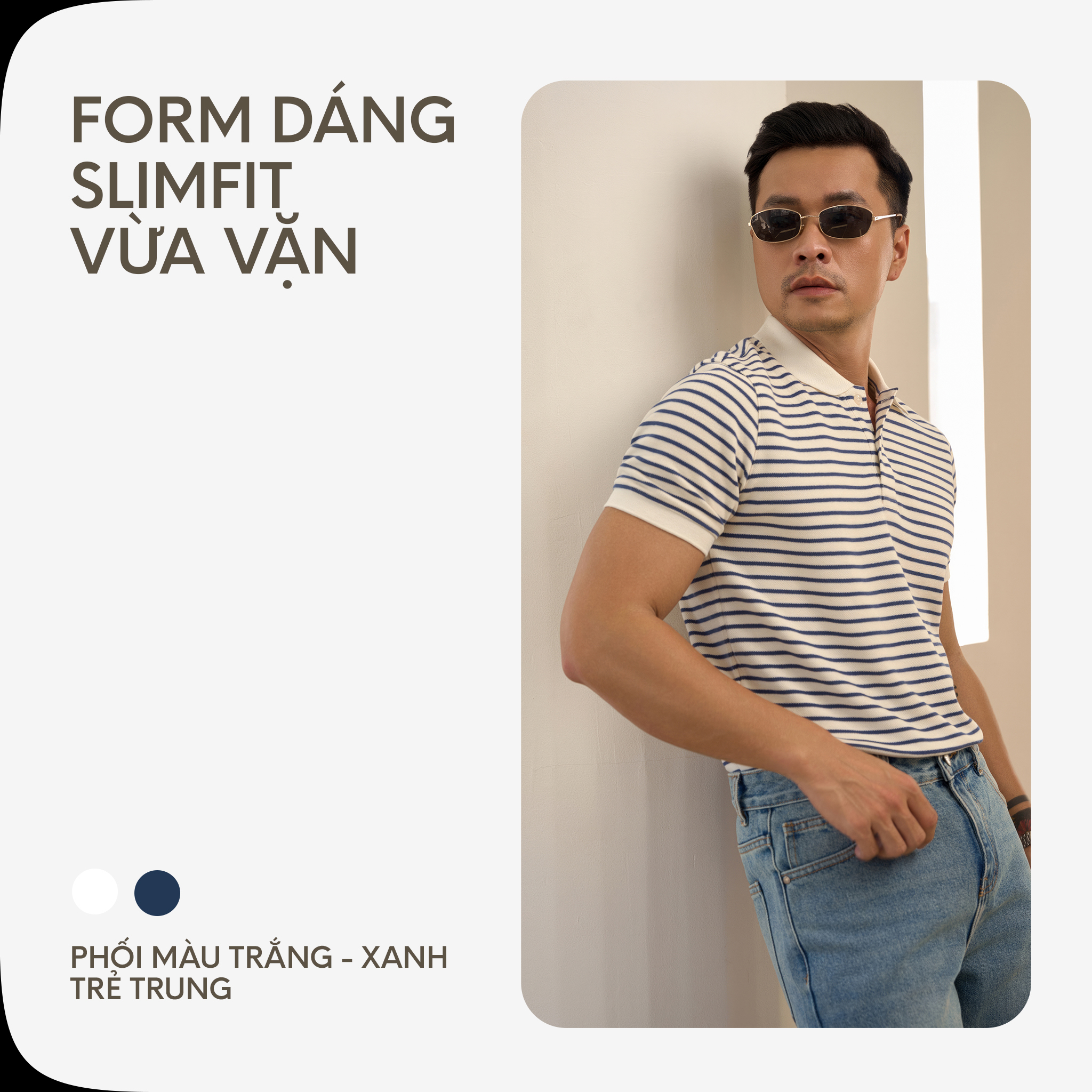 Mô tả Áo Thun Polo Nam Cao Cấp Phối Sọc Nhuyễn Màu Xanh Đen BY COTTON - 2