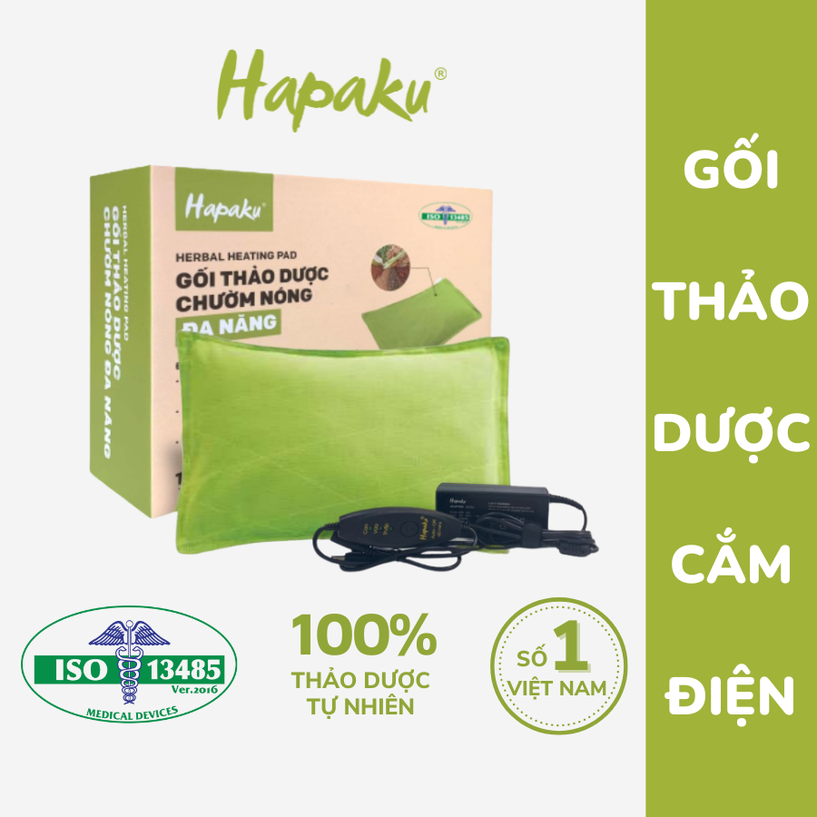 Mô tả Gối Thảo Dược Chườm Nóng Hapaku, Giảm Đau Vai Gáy, Nhức Mỏi Lưng Bụng, Giảm Đau Bụng Kinh - 1