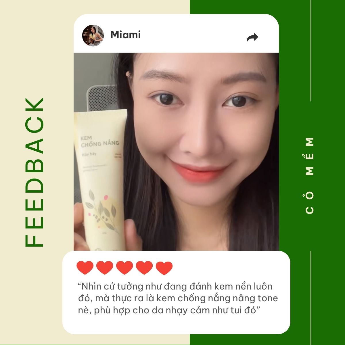 Mô tả Kem Chống Nắng Nâng Tone Thiên Nhiên Thấm Nhanh An Toàn Cho Mọi Loại Da Khô Dầu Hây Hây SPF 40, PA ++ Cỏ Mềm 60g - 6