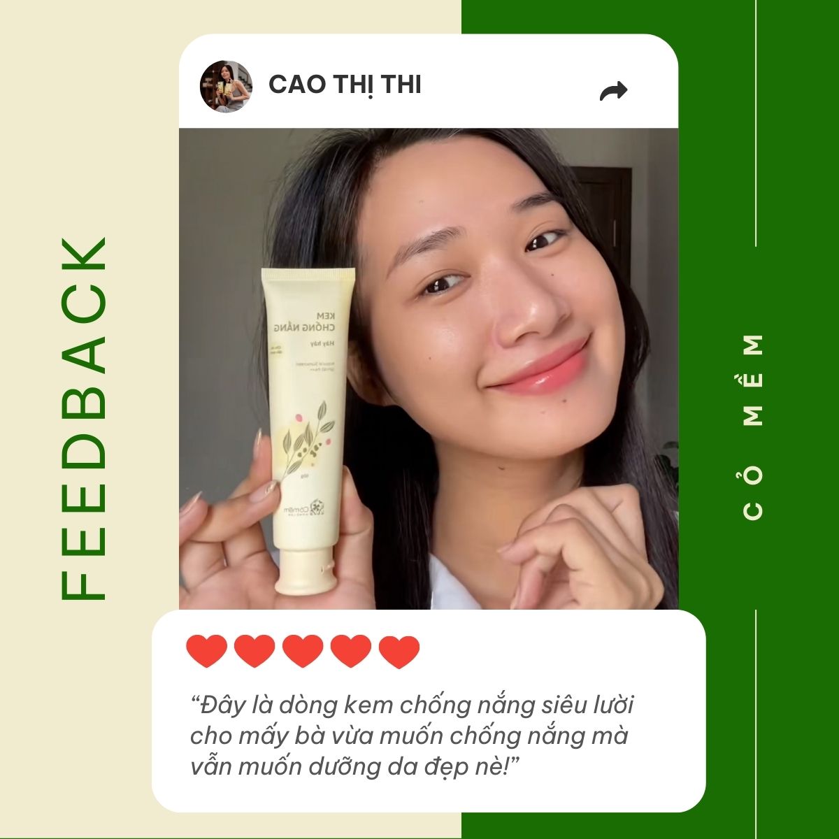 Mô tả Kem Chống Nắng Nâng Tone Thiên Nhiên Thấm Nhanh An Toàn Cho Mọi Loại Da Khô Dầu Hây Hây SPF 40, PA ++ Cỏ Mềm 60g - 5