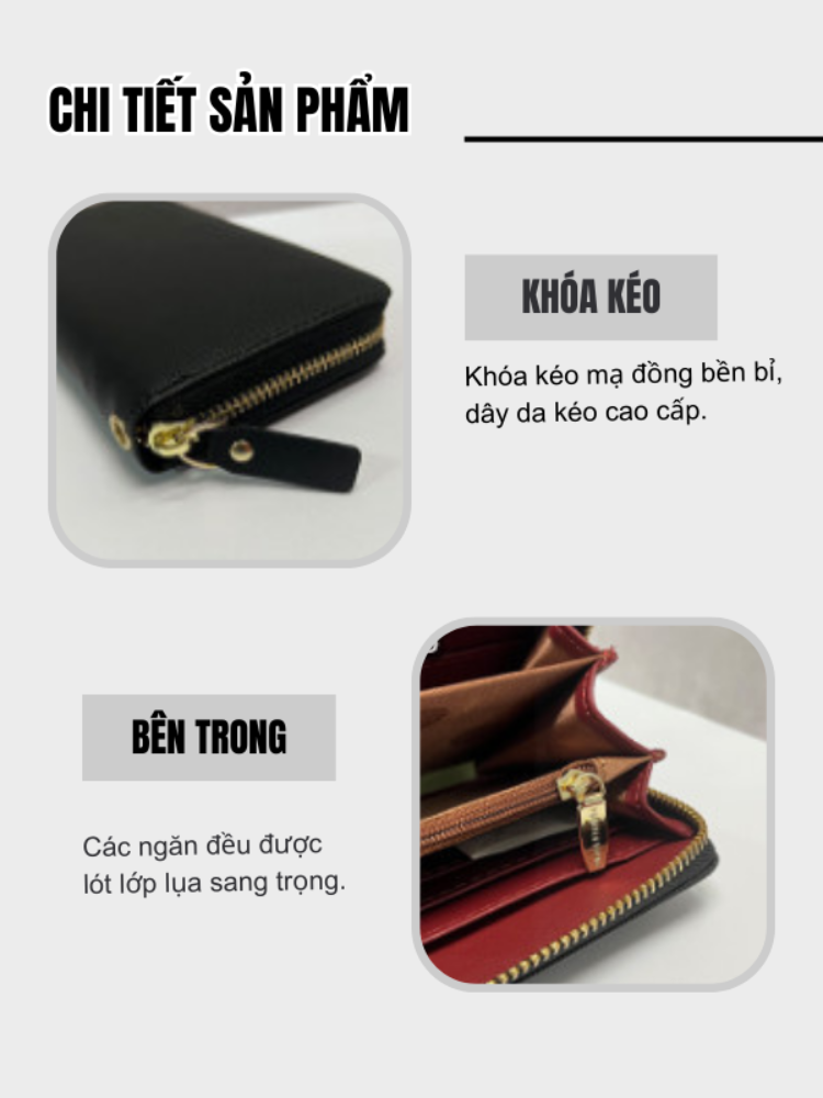 Mô tả Ví Dài Nữ Cầm Tay FOREVER YOUNG Đựng Tiền Điện Thoại Da Xước Cao Cấp Bền Đẹp Giá Rẻ PFY36 - Tukado - 7