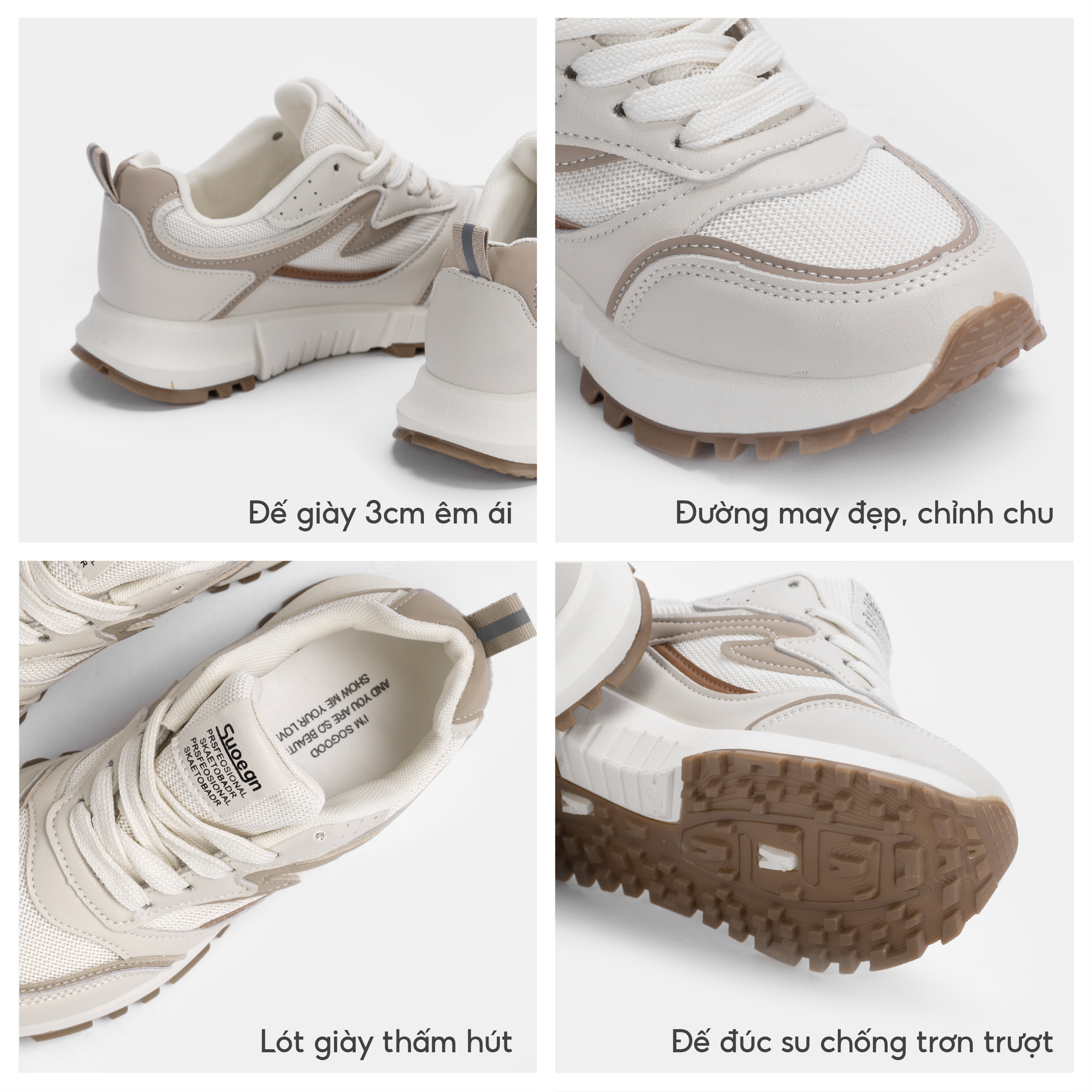 Mô tả Kaleea - Giày Thể Thao Nữ Đi Bộ Tập Gym Chất Liệu Lưới Dệt Kim Sneaker Đế Cao 3p - T79 (LẤY TĂNG SIZE) - 4