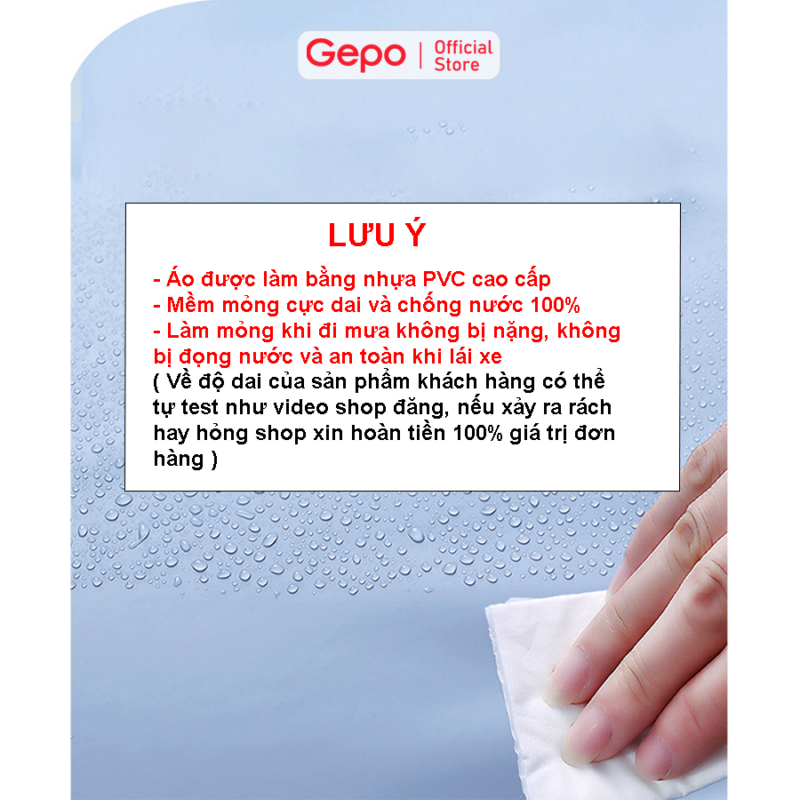 Mô tả Áo mưa đi xe máy che phủ toàn thân vành đôi chắn nước, dễ dàng sử dụng điện thoại - 1