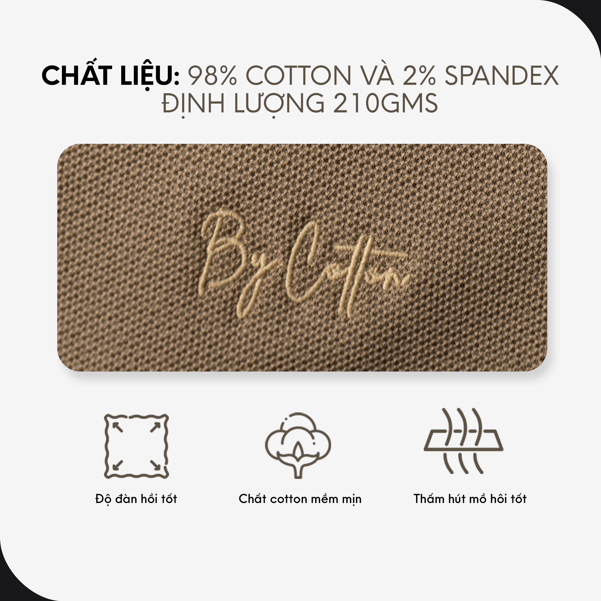 Mô tả Áo Thun Nam Cao Cấp Polo Basic Chất Liệu Cool Piqué 5 Màu Form Slimfit Tôn Dáng By Cotton - 2