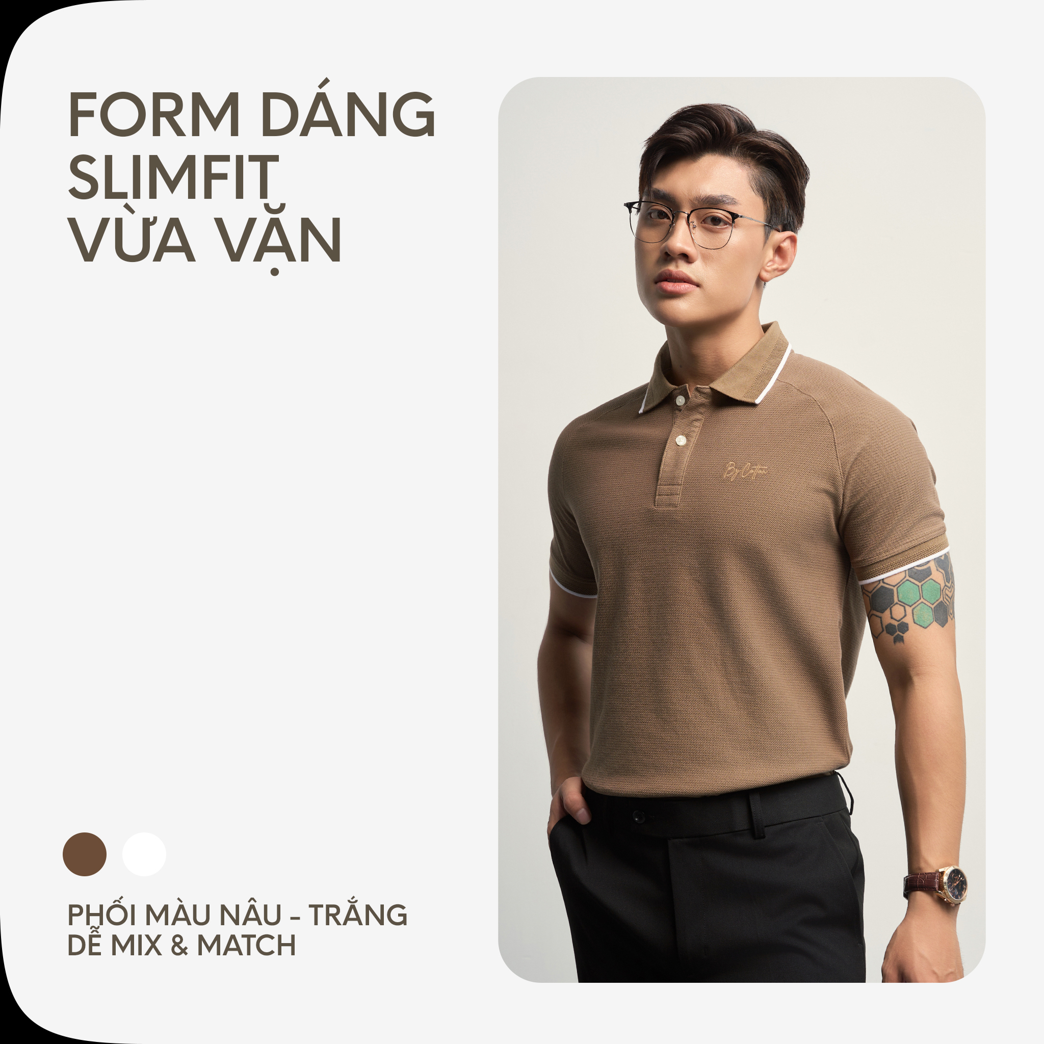 Mô tả Áo Thun Nam Cao Cấp Polo Basic Chất Liệu Cool Piqué 5 Màu Form Slimfit Tôn Dáng By Cotton - 3