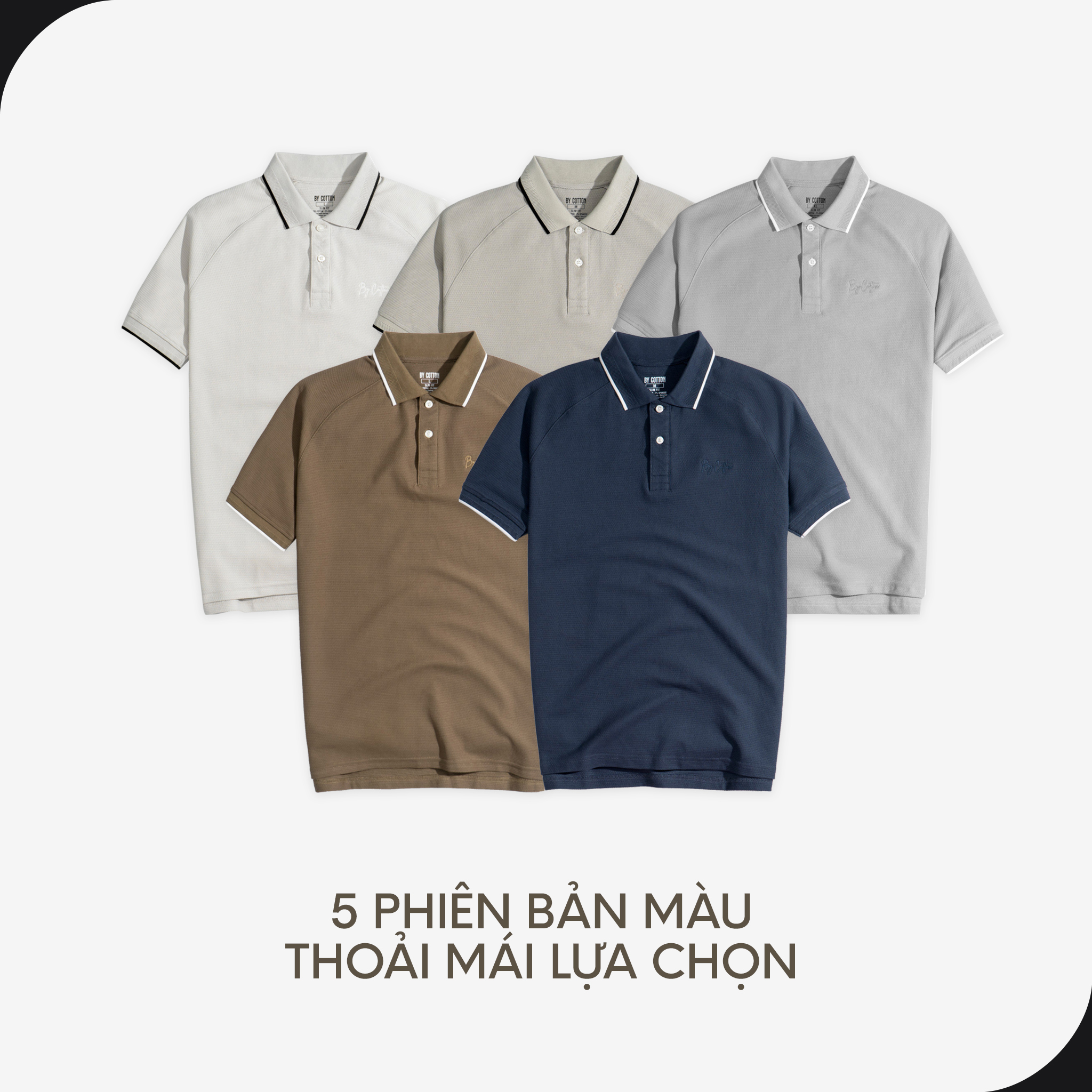 Mô tả Áo Thun Nam Cao Cấp Polo Basic Chất Liệu Cool Piqué 5 Màu Form Slimfit Tôn Dáng By Cotton - 4