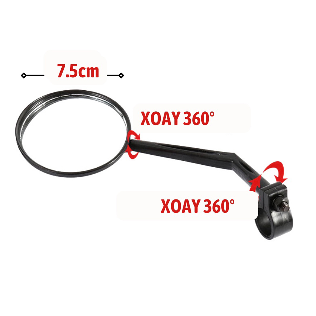 Mô tả Gương Xe Đạp Thể Thao Cổ Dài – Gương Cầu Lồi Xe Đạp Bản 8cm To Xoay 360 Độ Linh Hoạt ECO1 Chính Hãng Amalife - 3